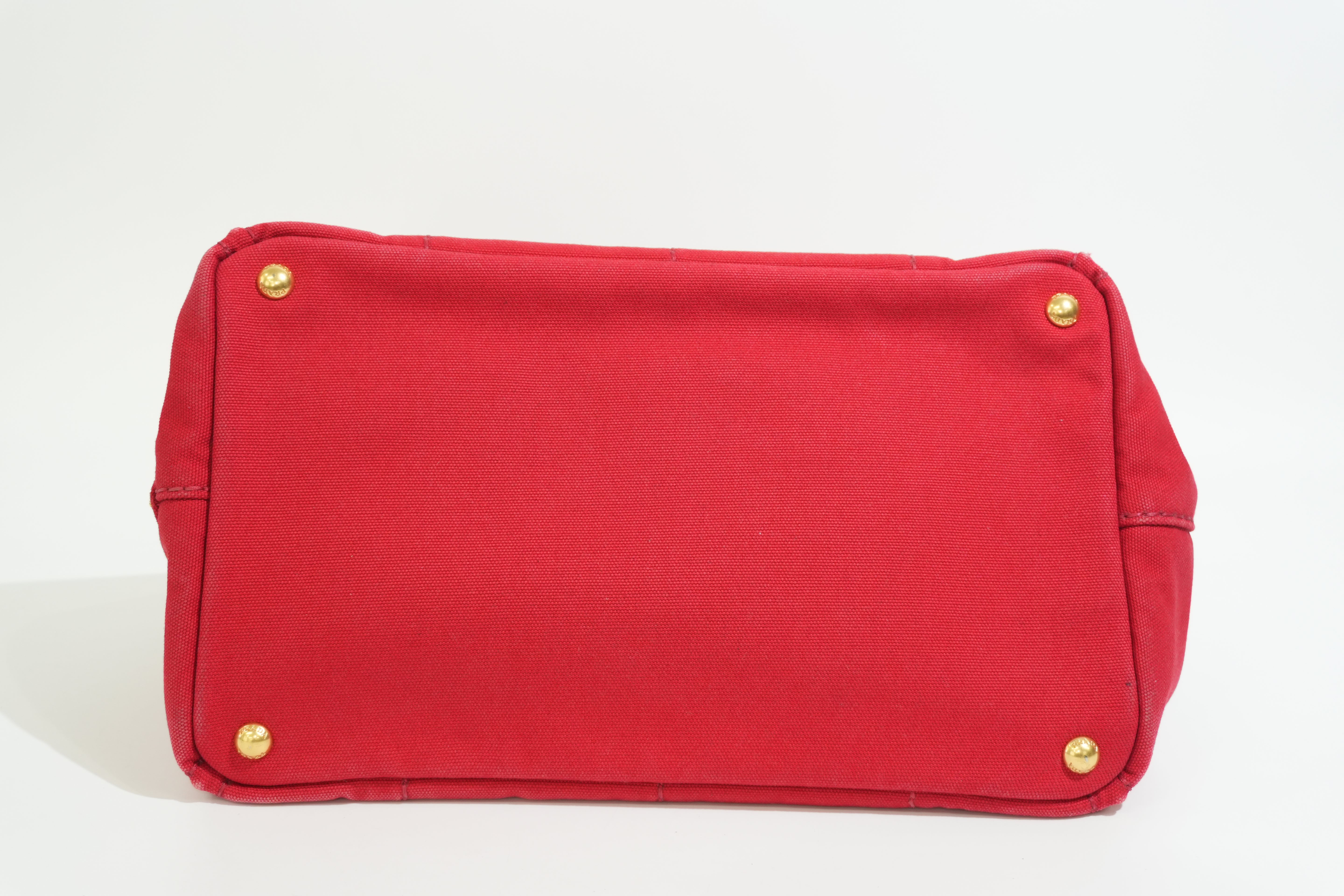 Pre-owned Prada Canapa Handbag Red