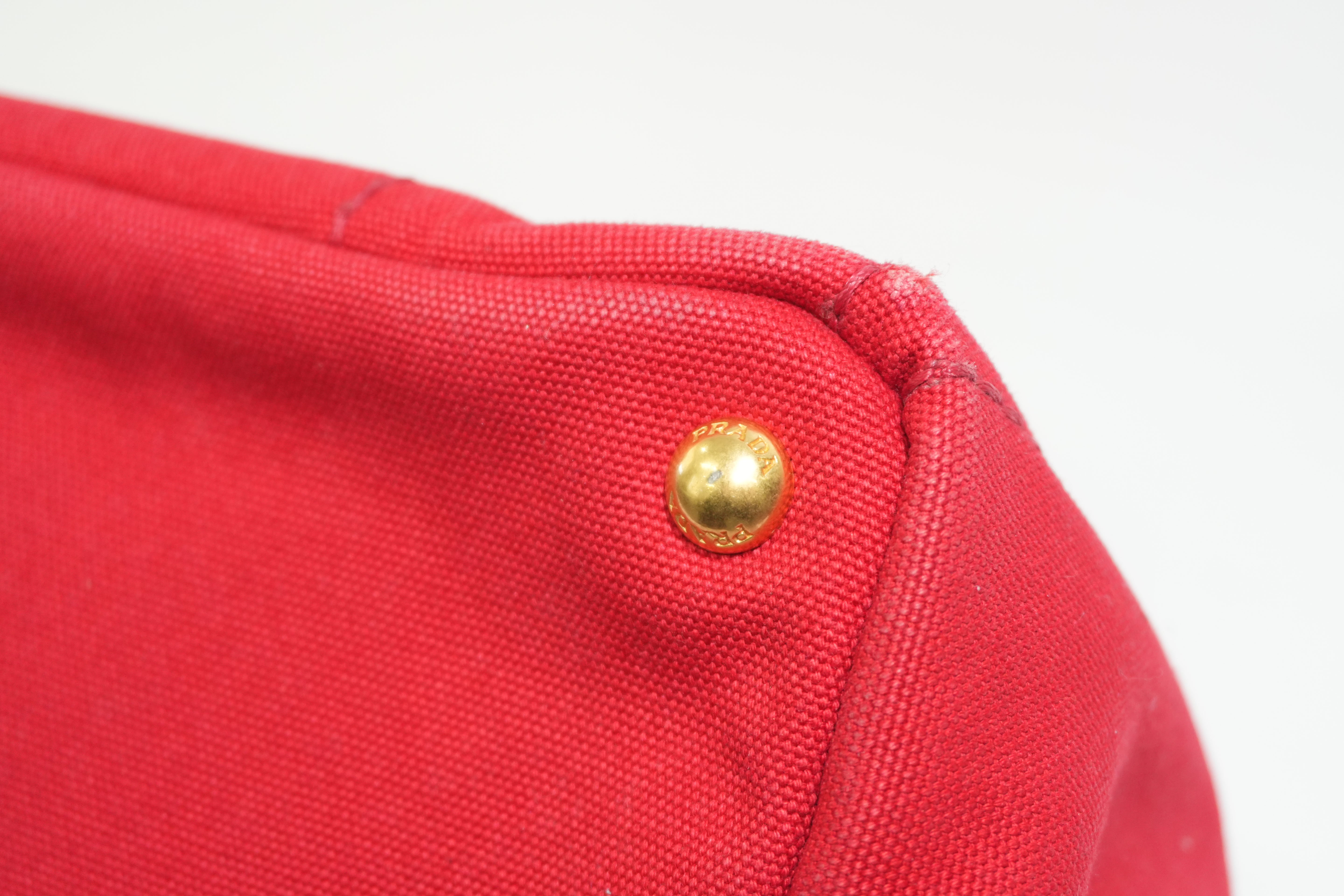 Pre-owned Prada Canapa Handbag Red