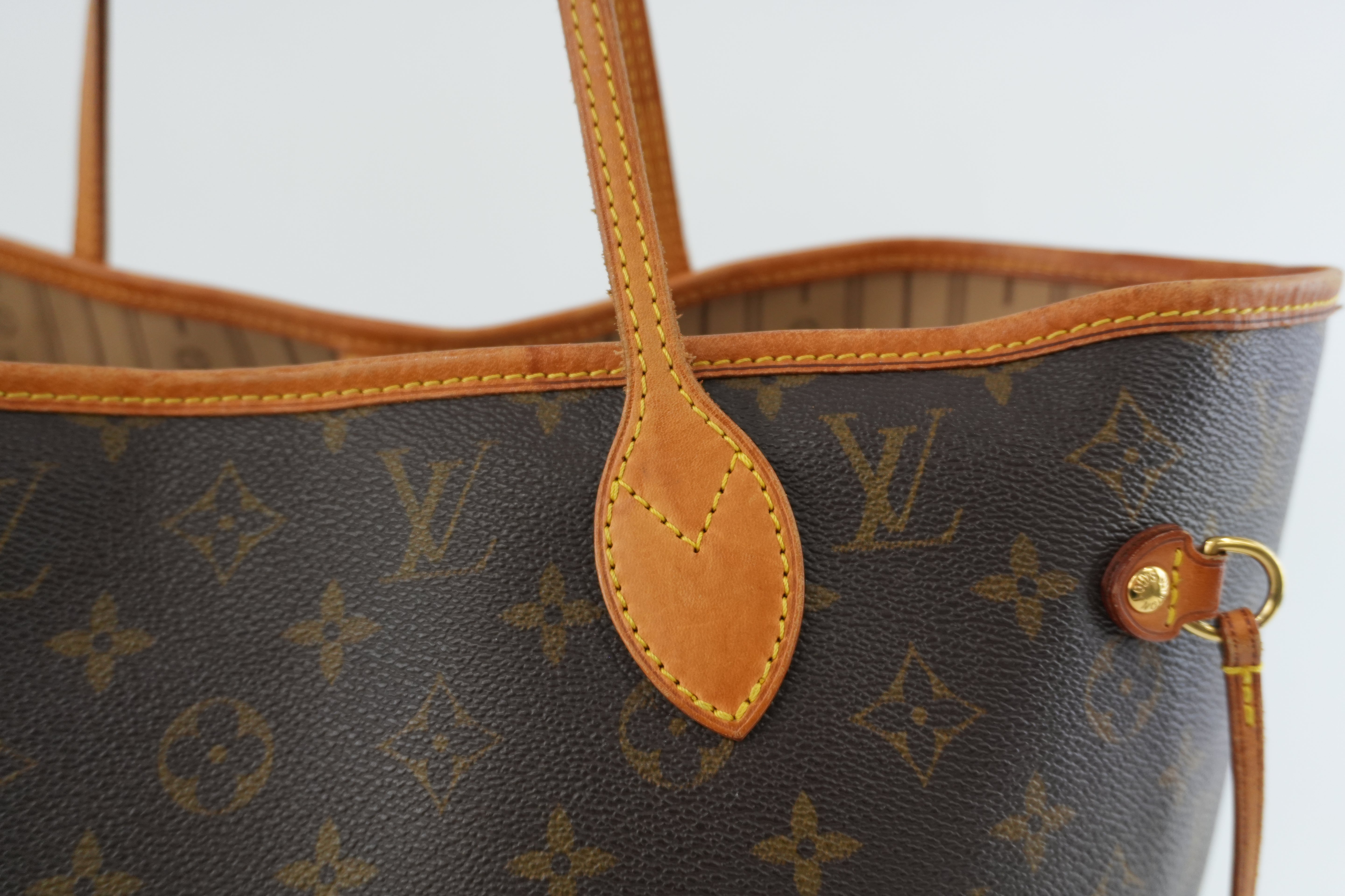 Louis Vuitton Monogram Neverfull MM Shoulder Tote Bag Used