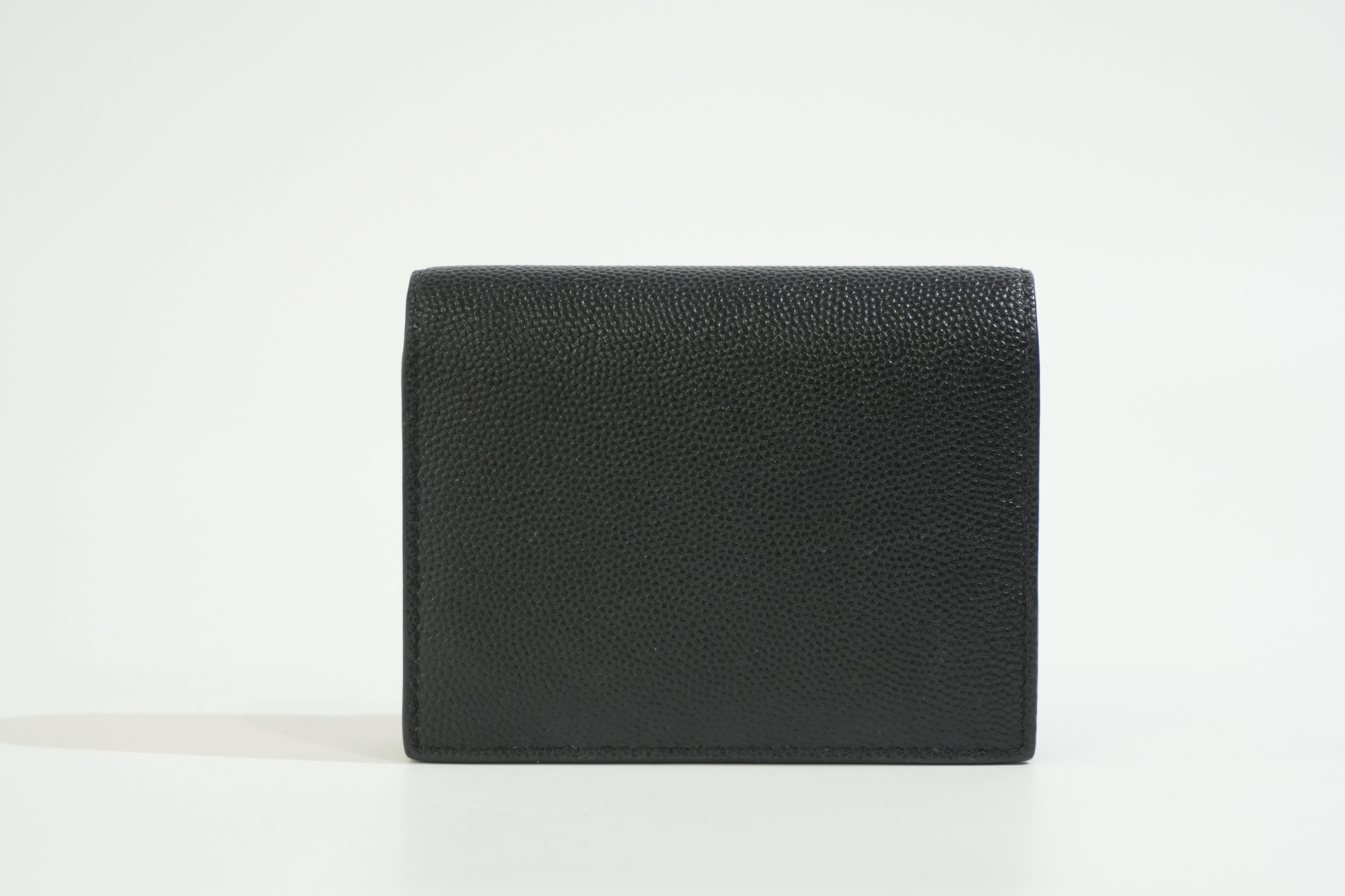 Pre-owned Saint Laurent Compact Wallet Black