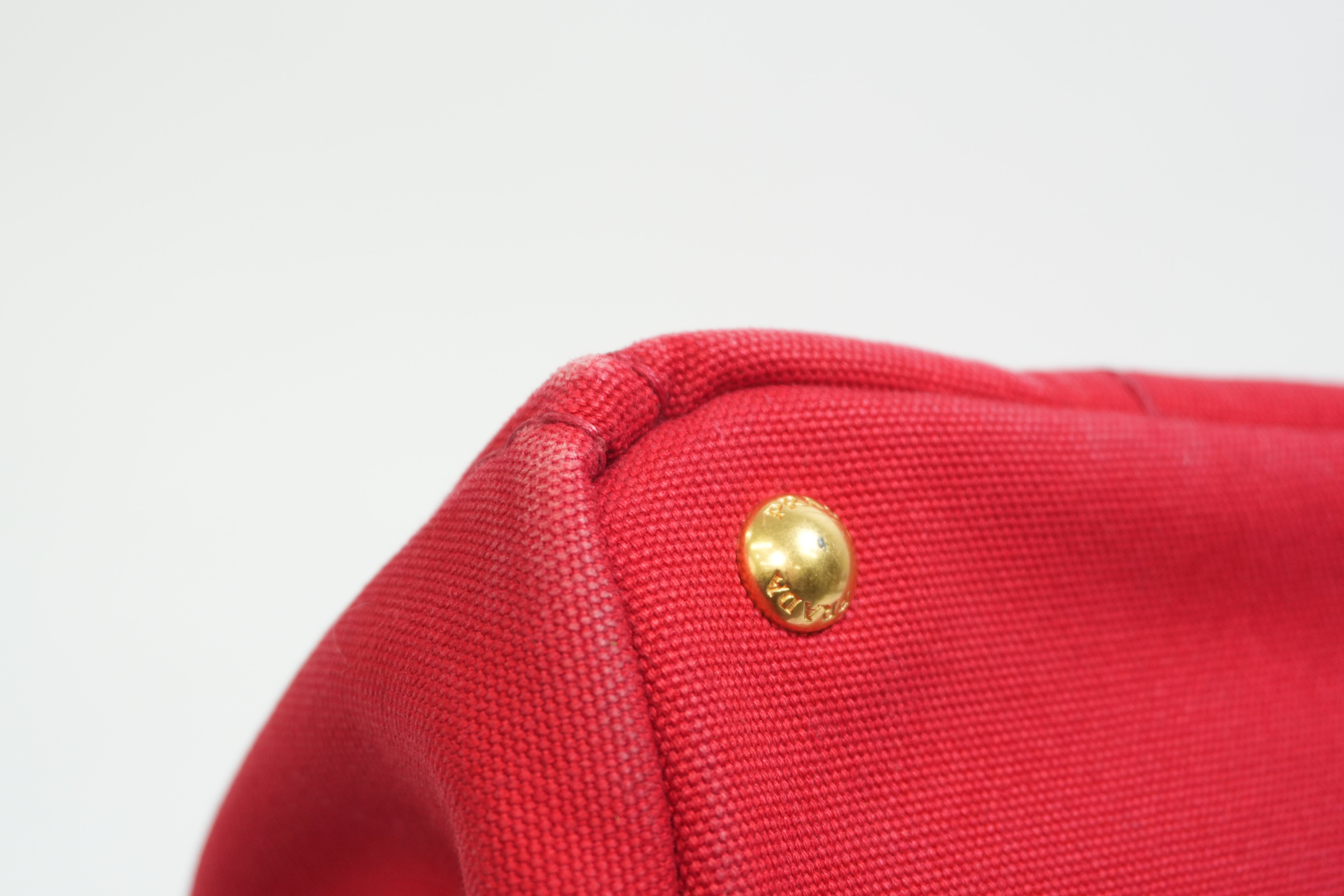 Pre-owned Prada Canapa Handbag Red