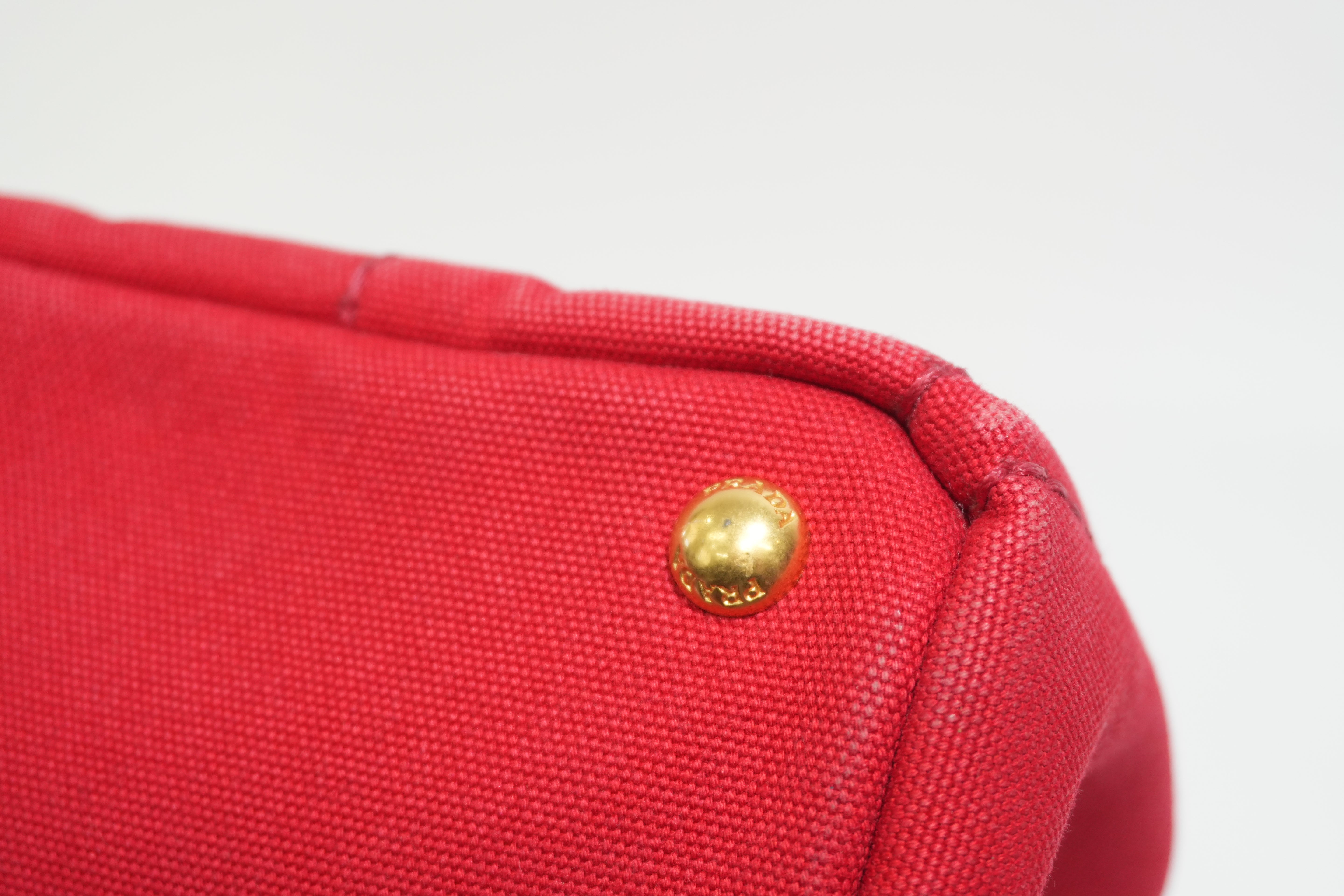 Pre-owned Prada Canapa Handbag Red