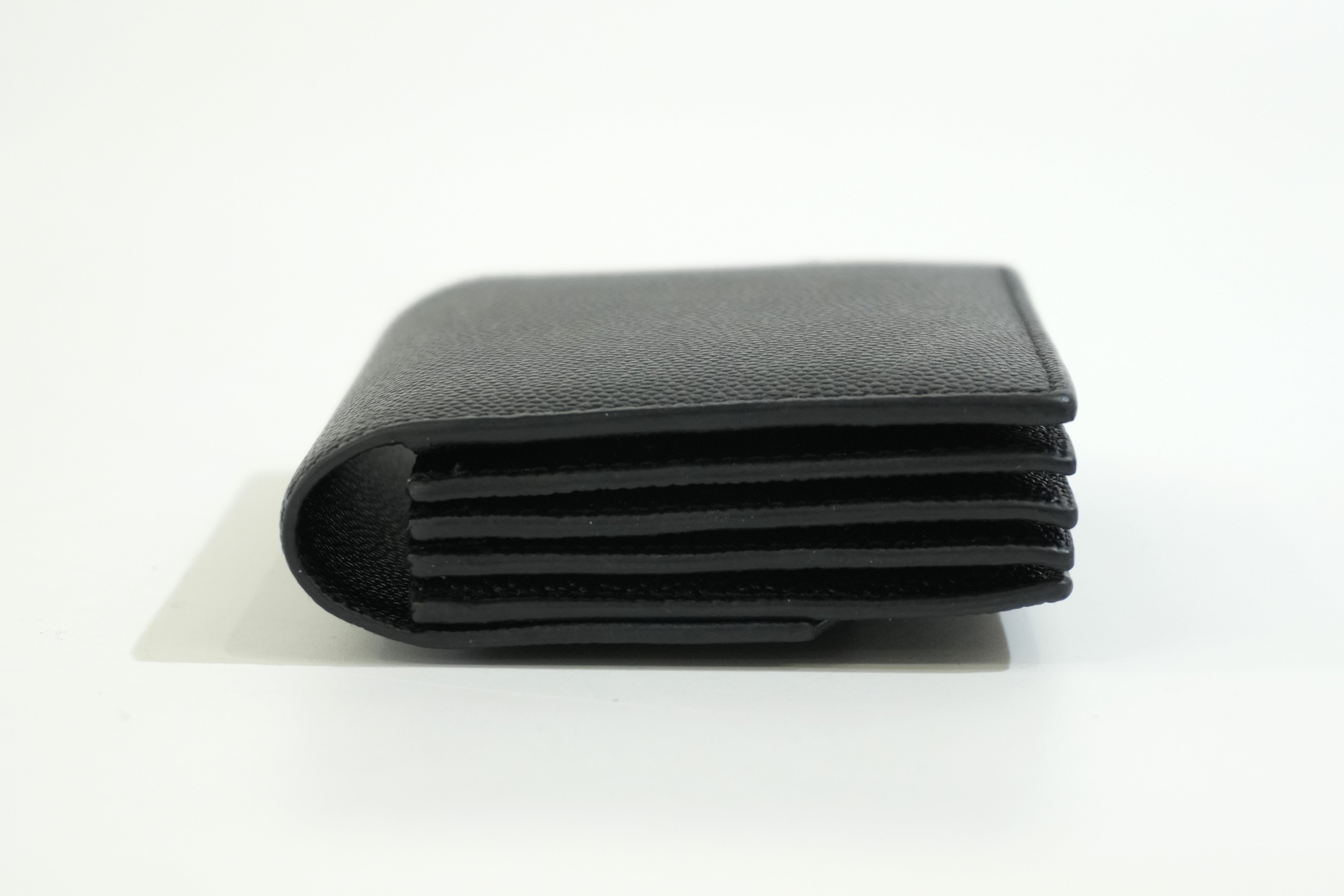 Pre-owned Saint Laurent Compact Wallet Black