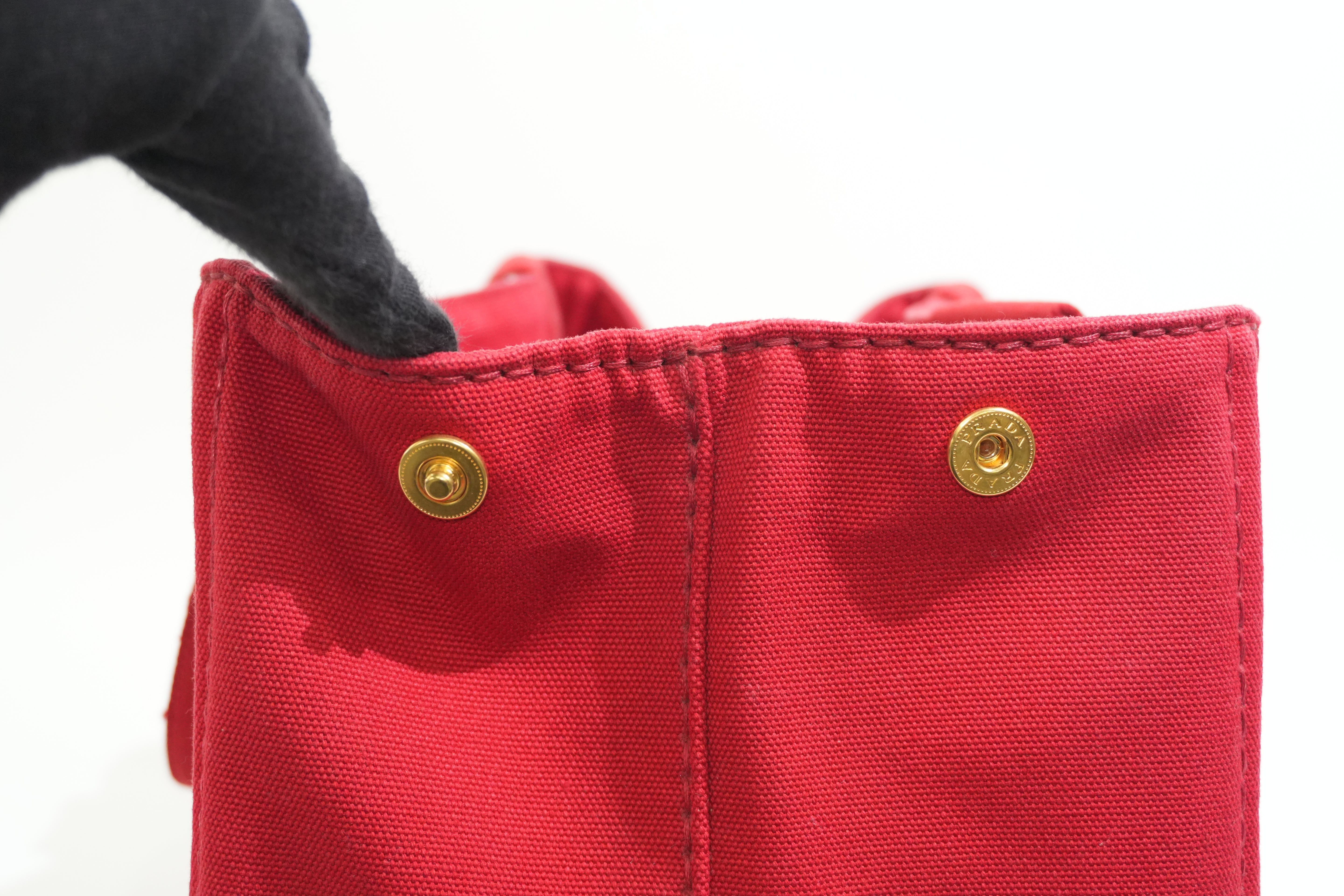 Pre-owned Prada Canapa Handbag Red