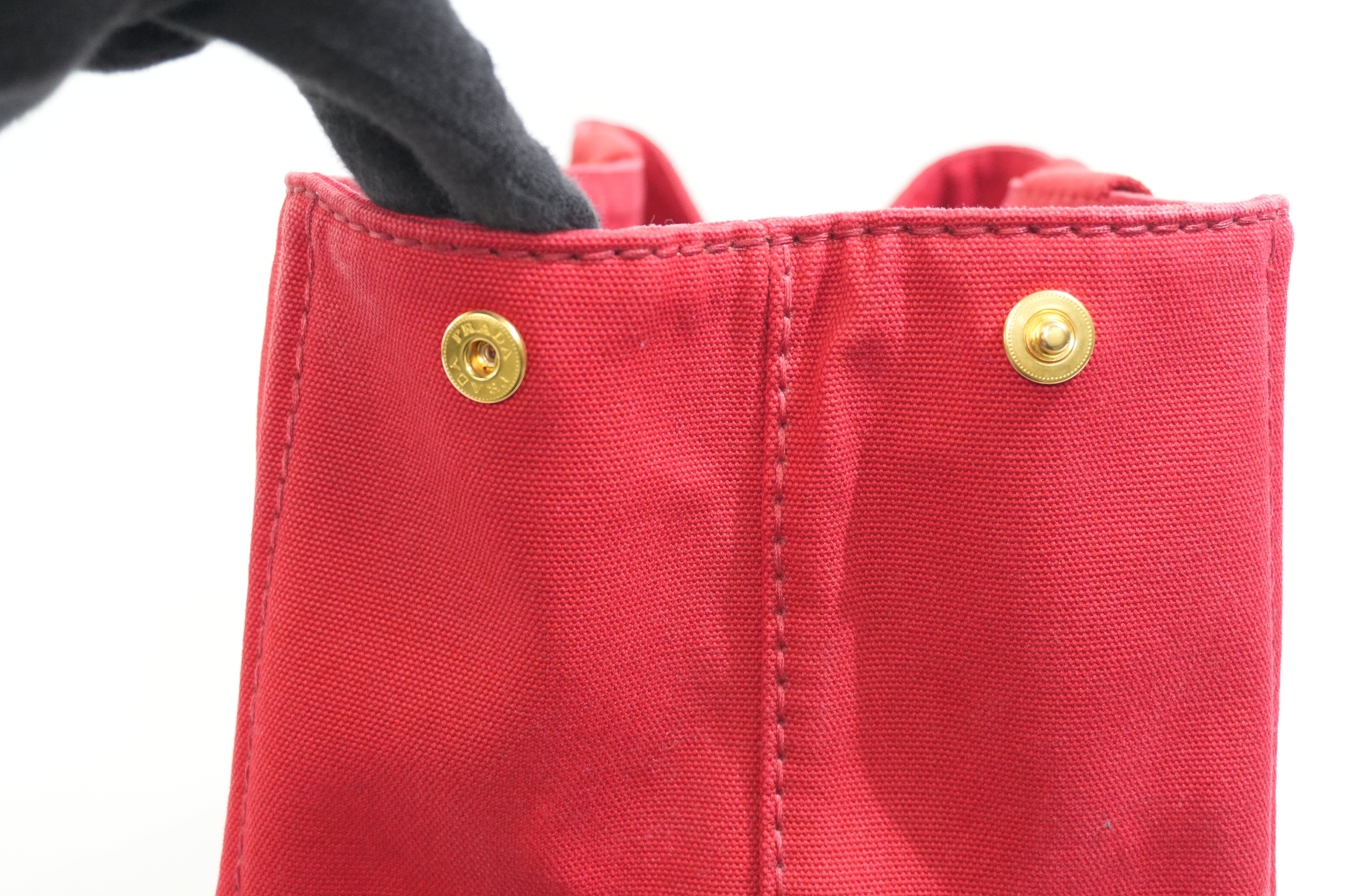 Pre-owned Prada Canapa Handbag Red