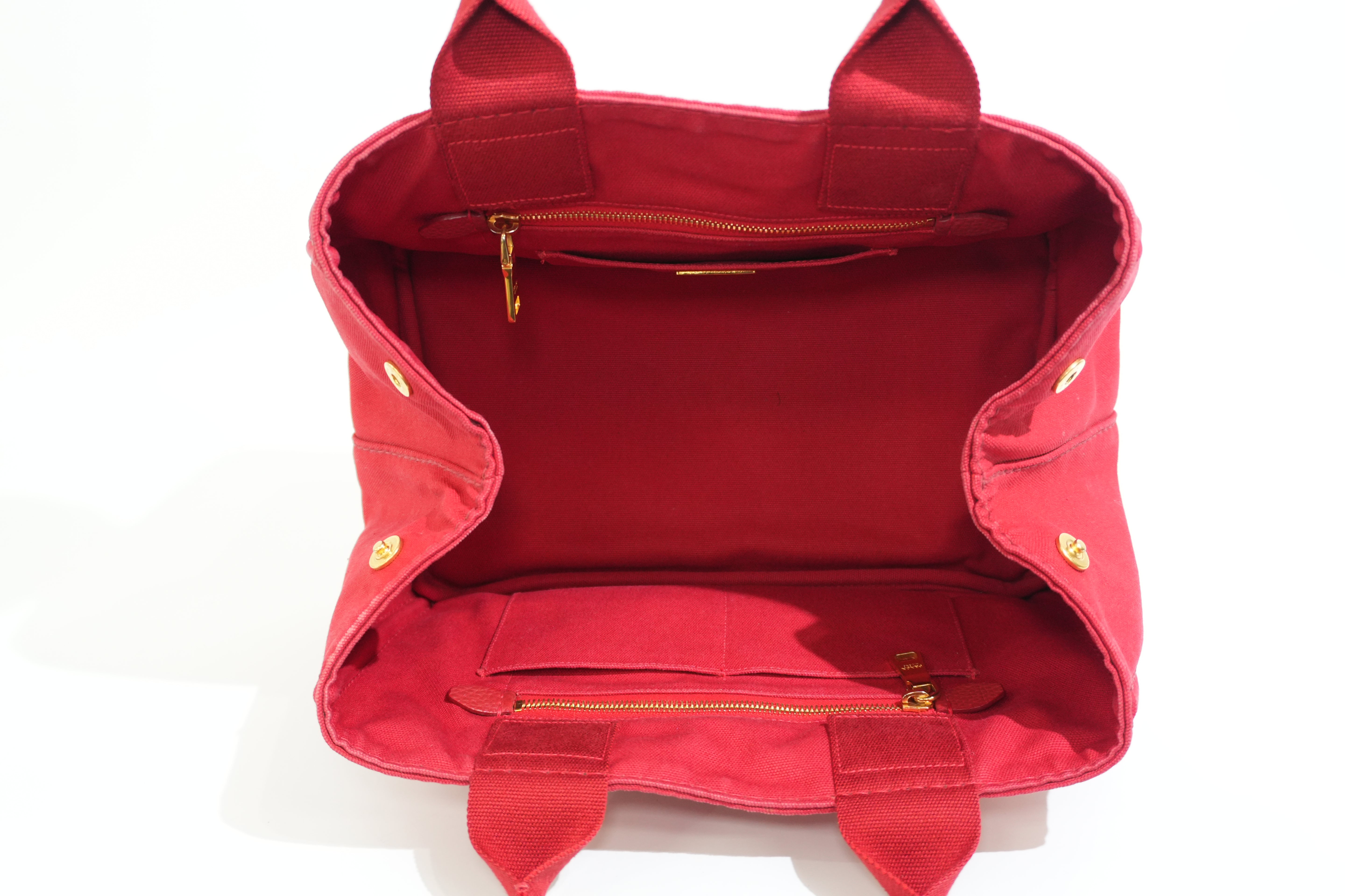 Pre-owned Prada Canapa Handbag Red