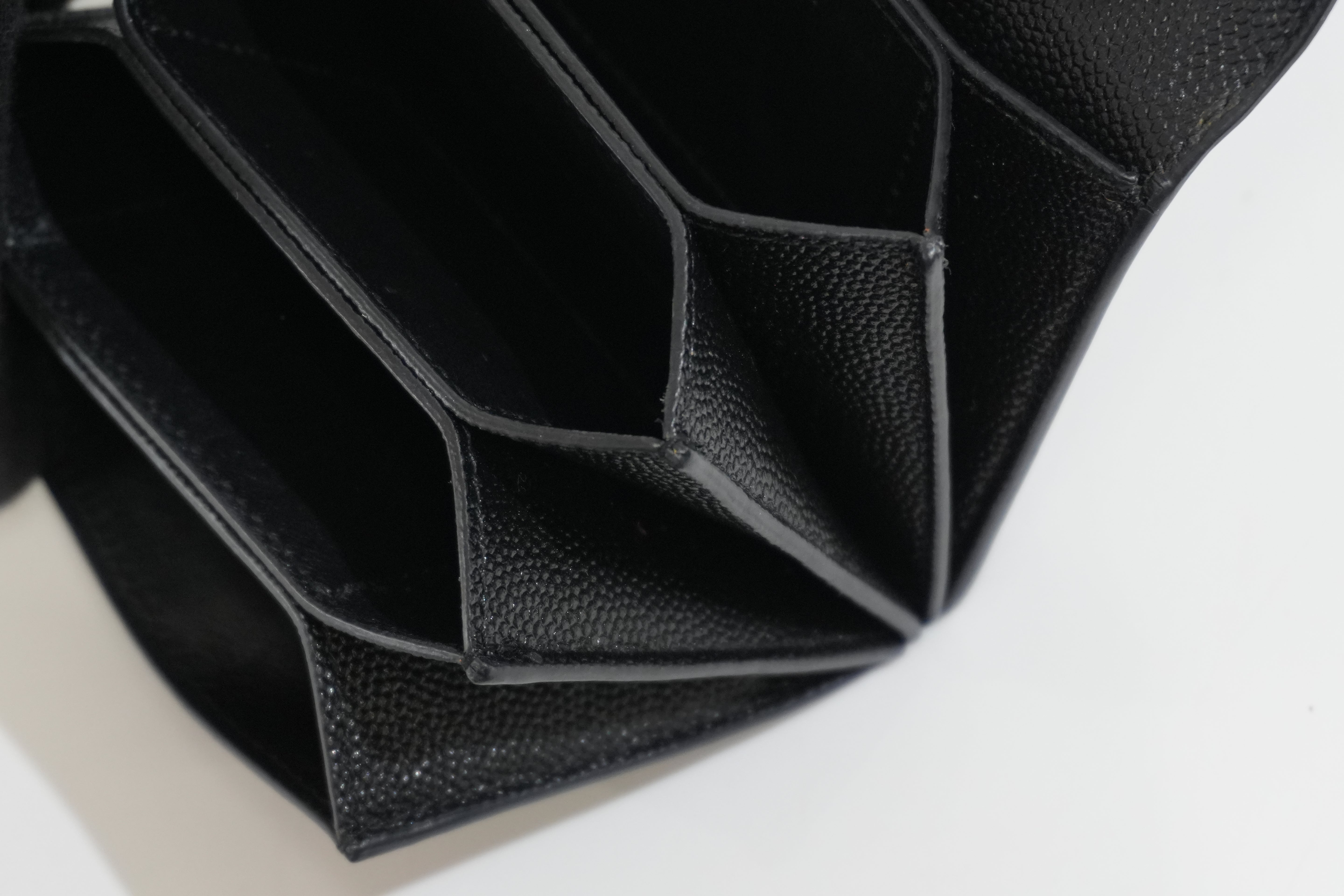 Pre-owned Saint Laurent Compact Wallet Black