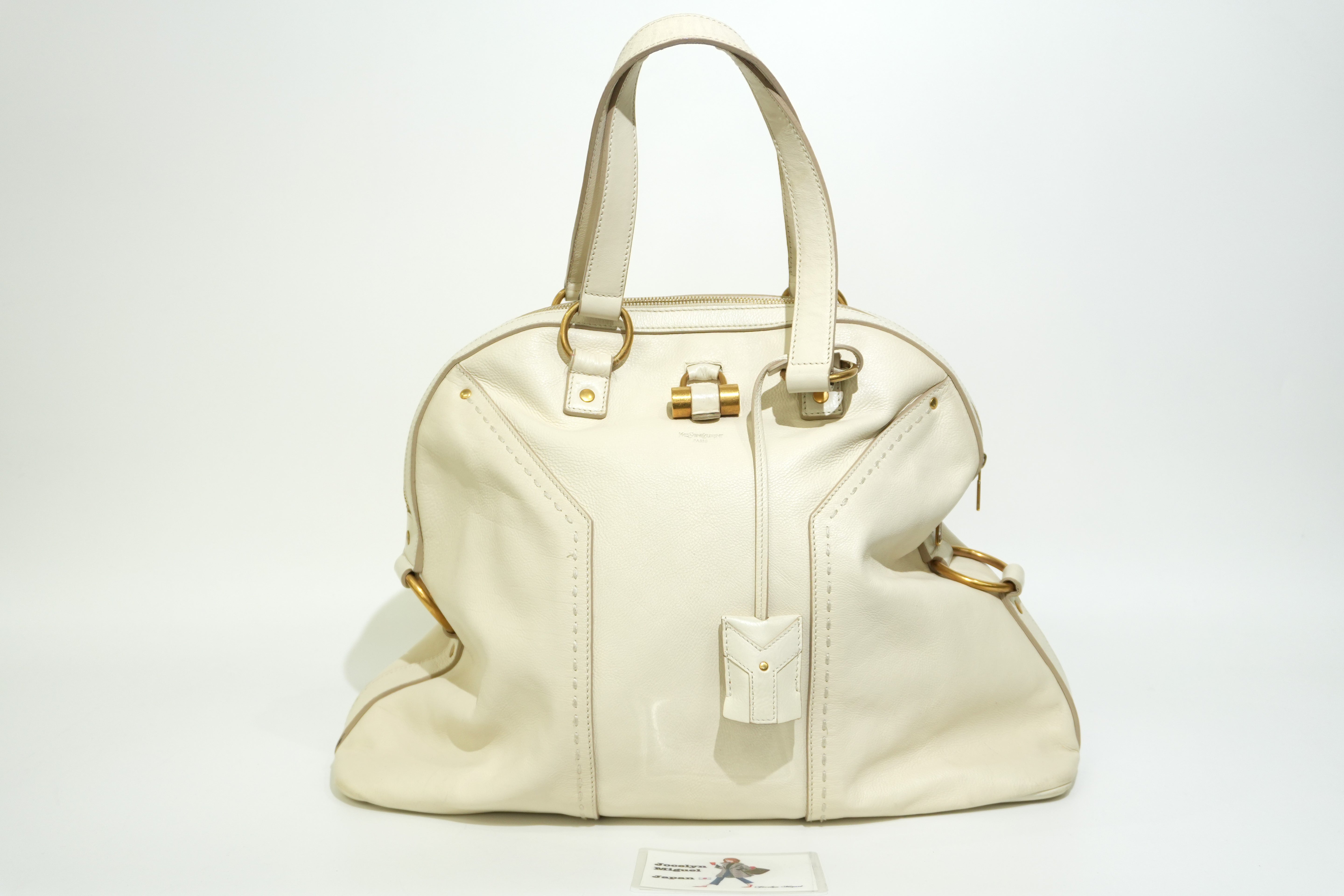 Pre-owned Saint Laurent Leather Muse Handbag White