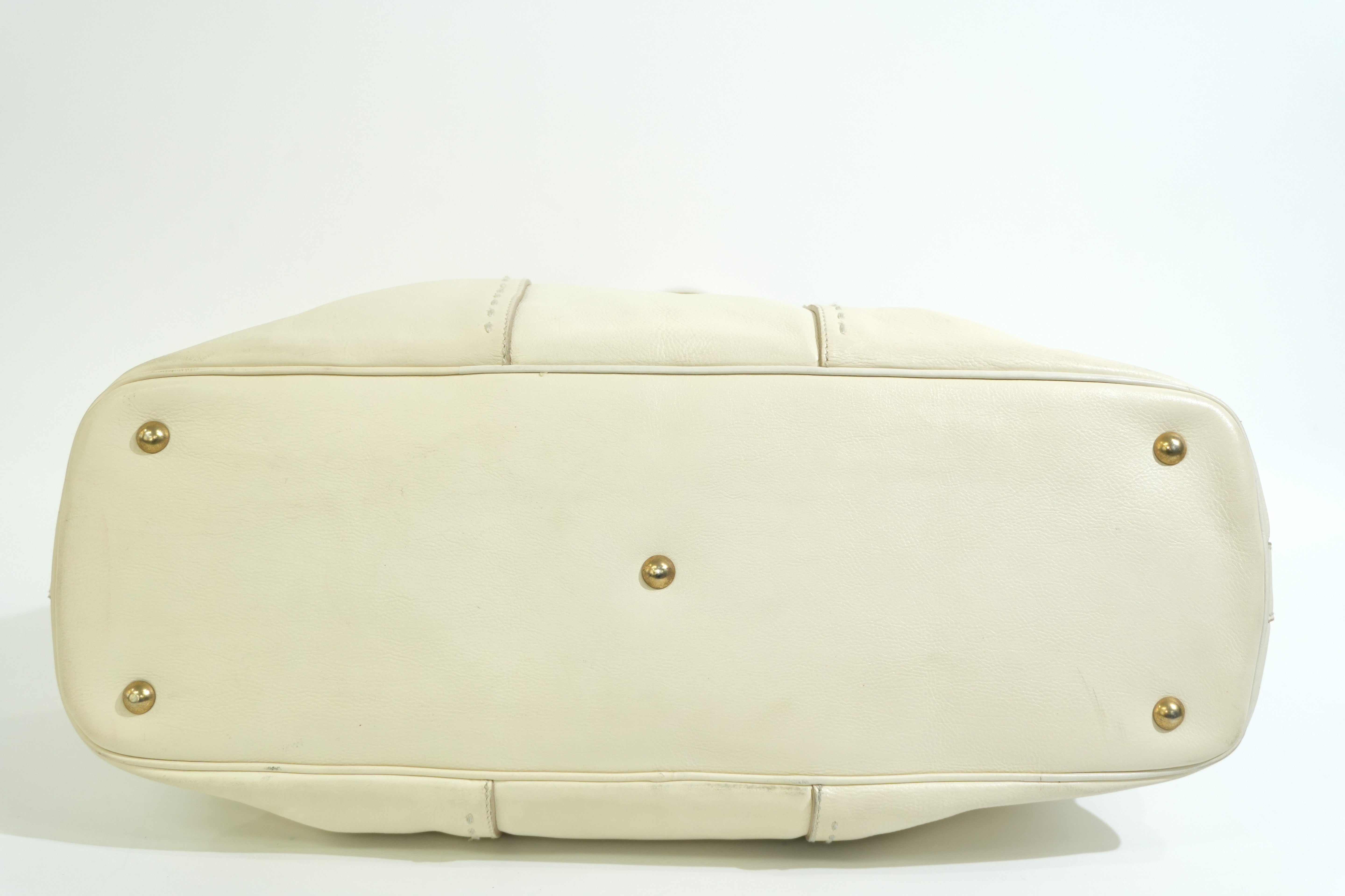 Pre-owned Saint Laurent Leather Muse Handbag White