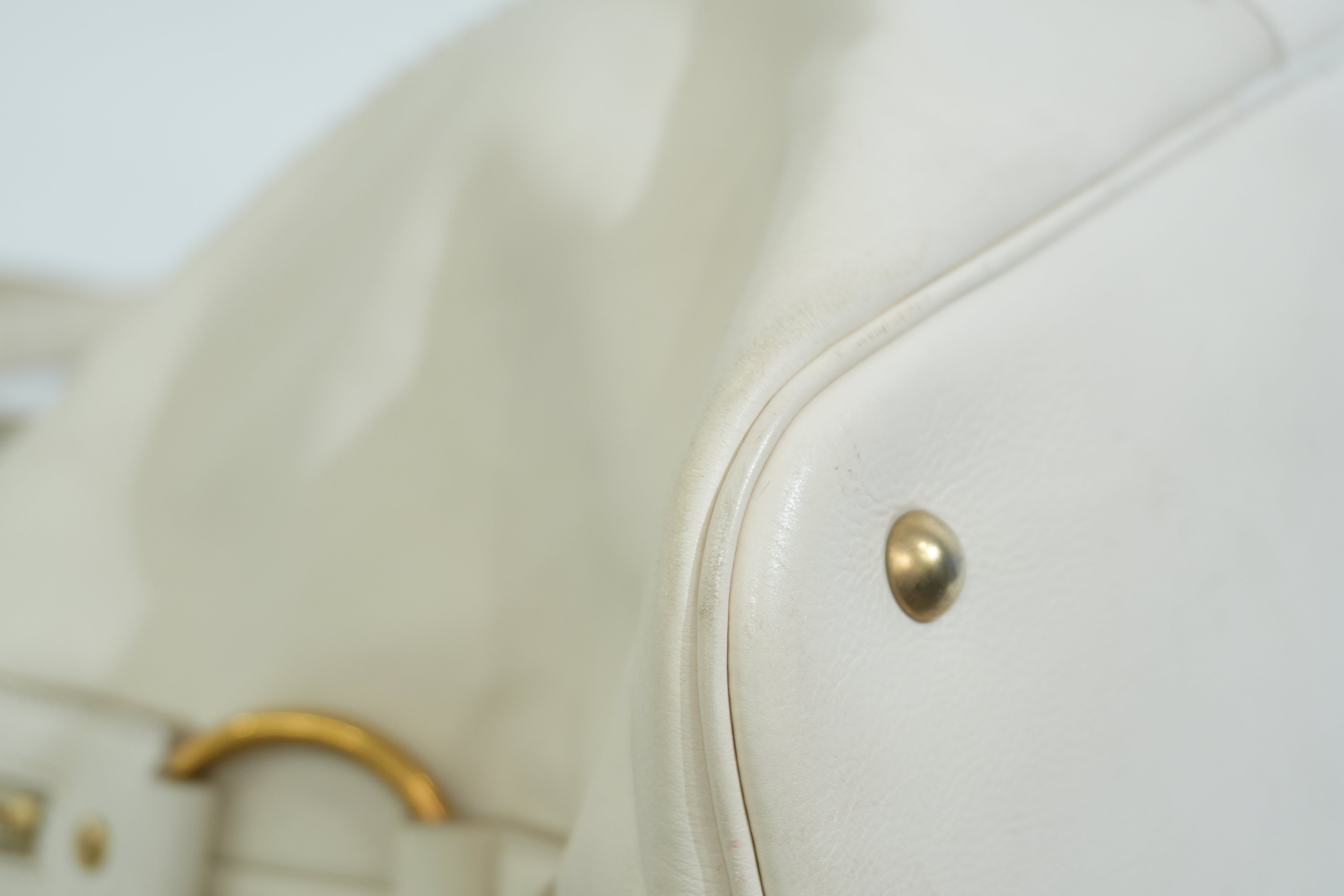 Pre-owned Saint Laurent Leather Muse Handbag White