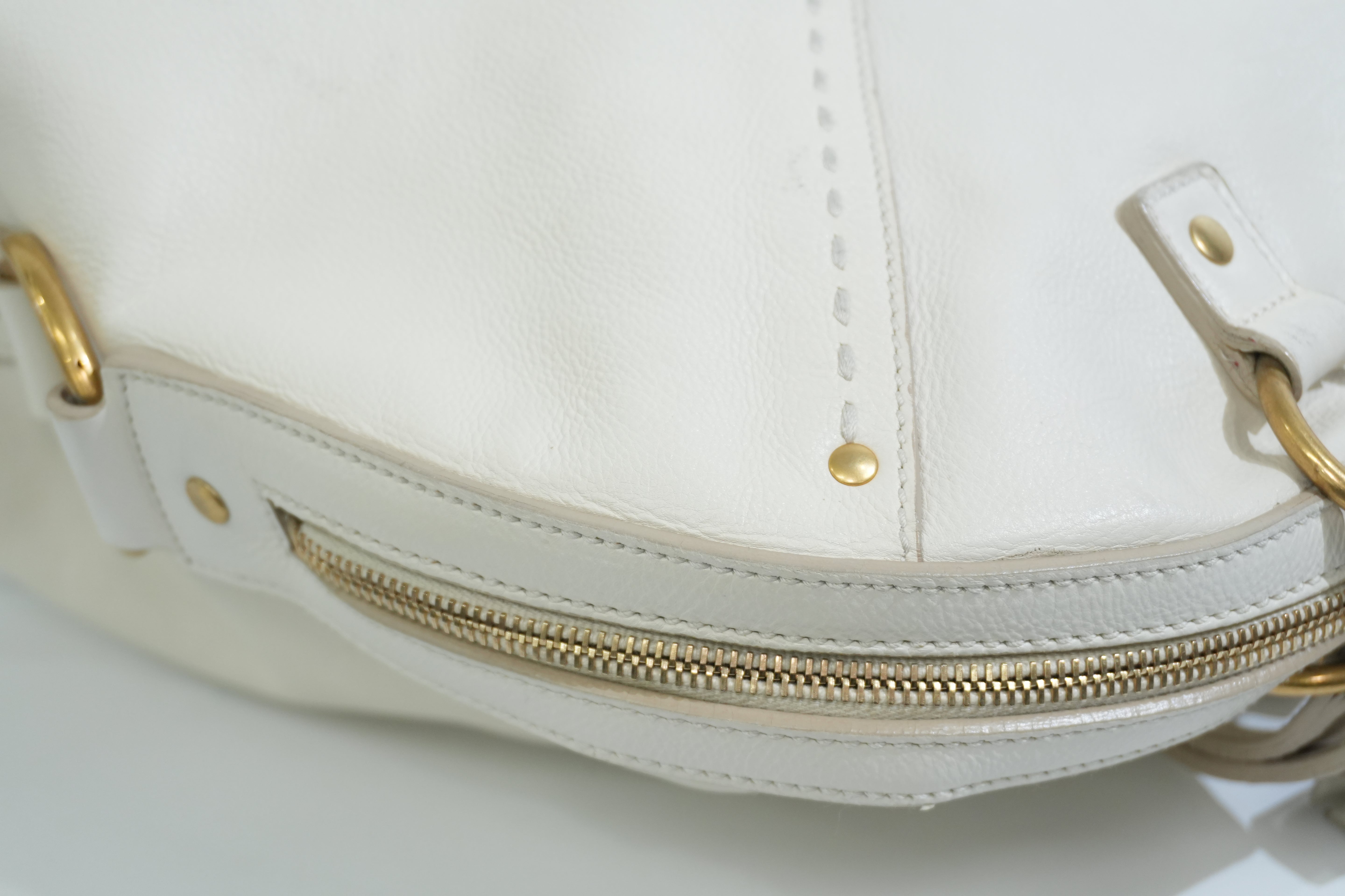 Pre-owned Saint Laurent Leather Muse Handbag White