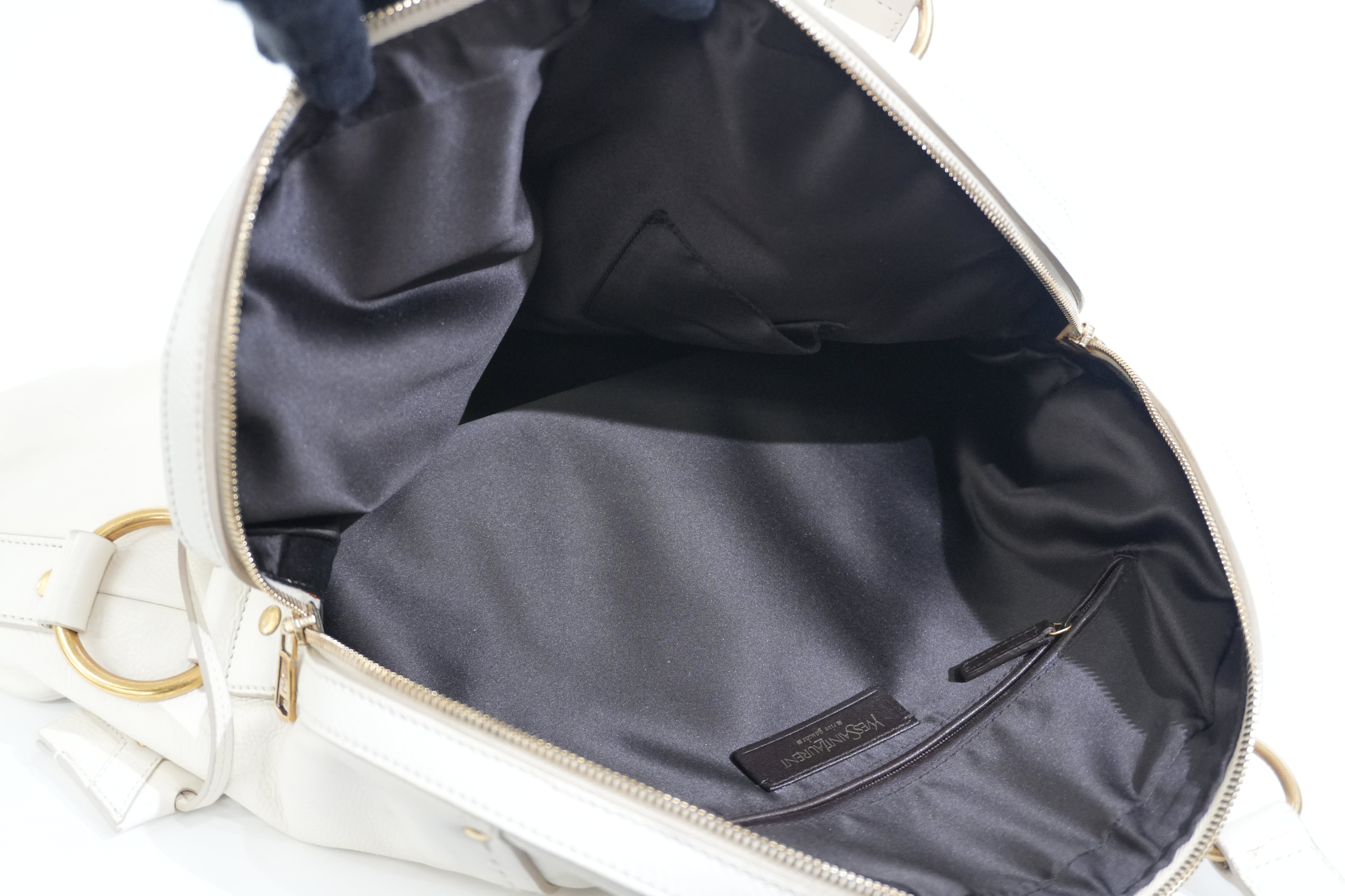 Pre-owned Saint Laurent Leather Muse Handbag White
