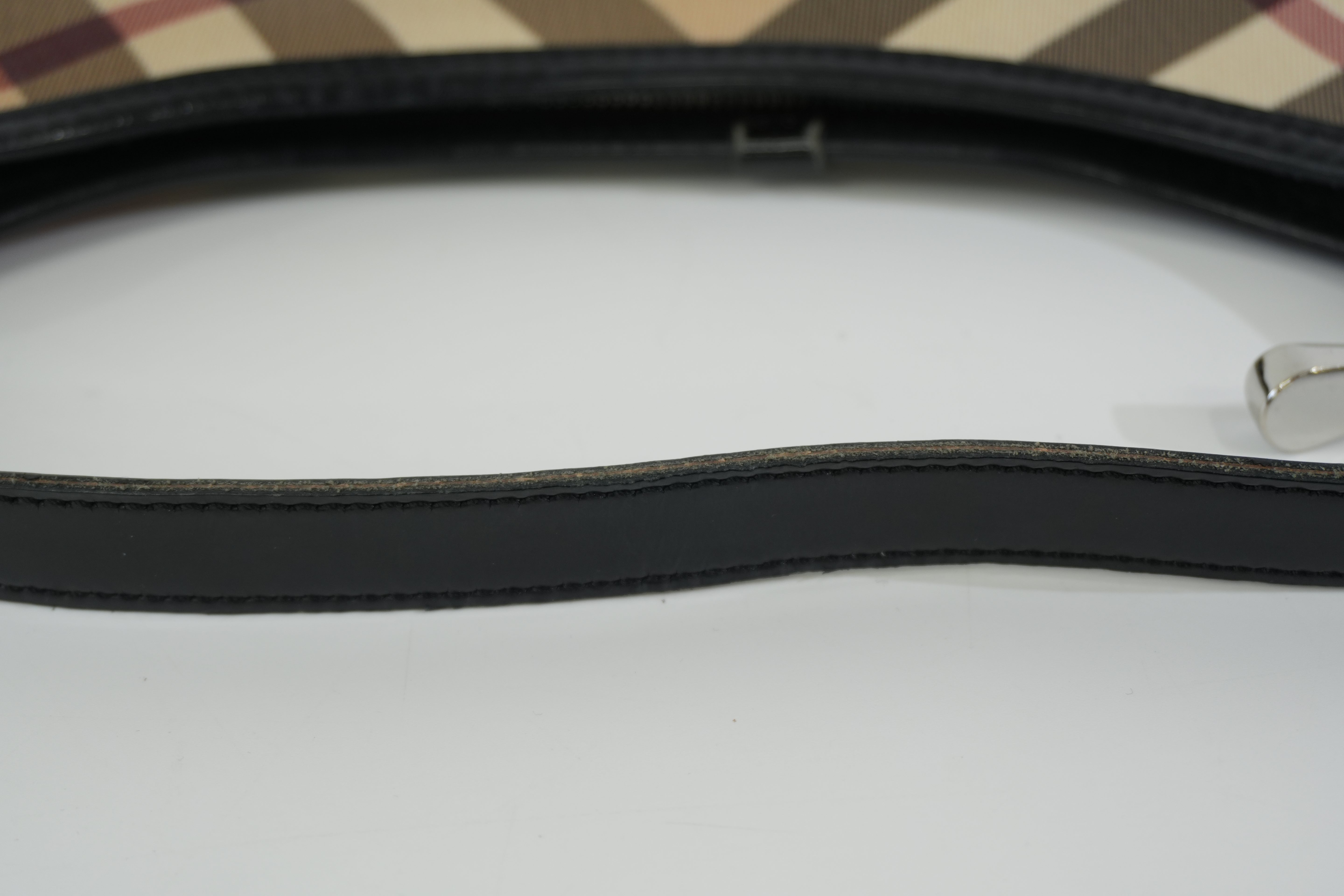 Pre-owned Burberry Nova Check Hobo Shoulder Bag Beige