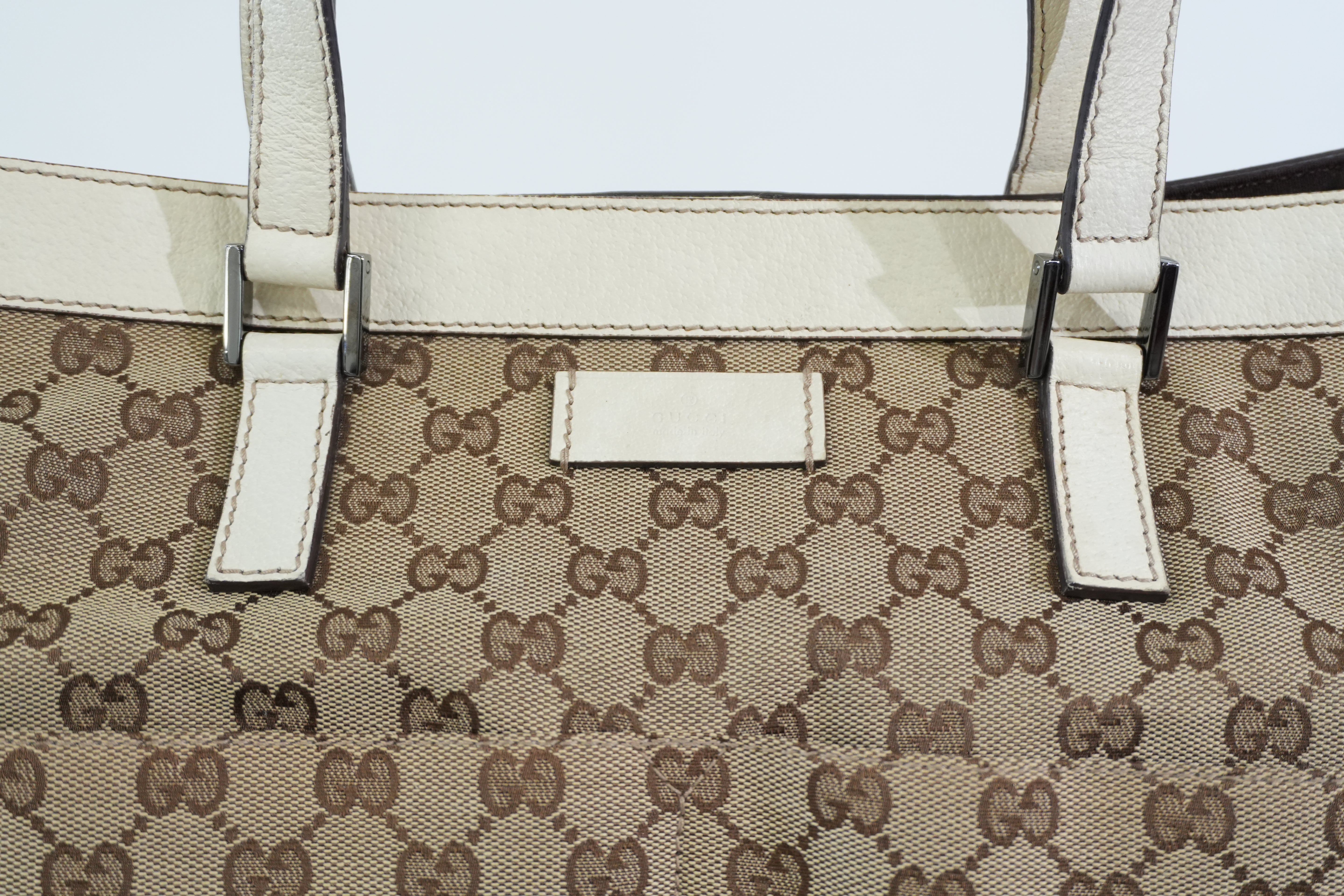 Pre-owned Gucci Guccisima Tote Bag White and Beige