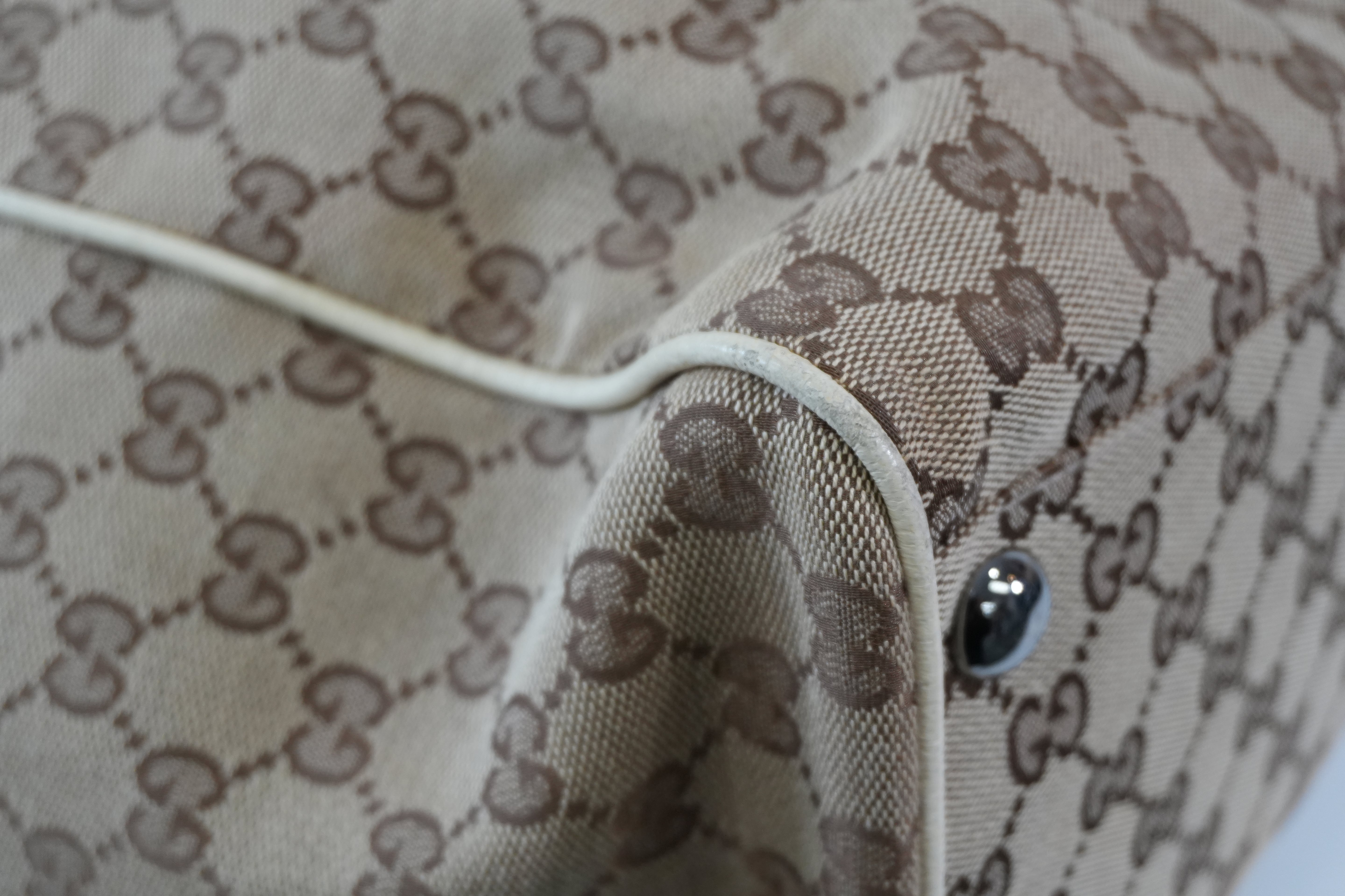 Pre-owned Gucci Guccisima Tote Bag White and Beige