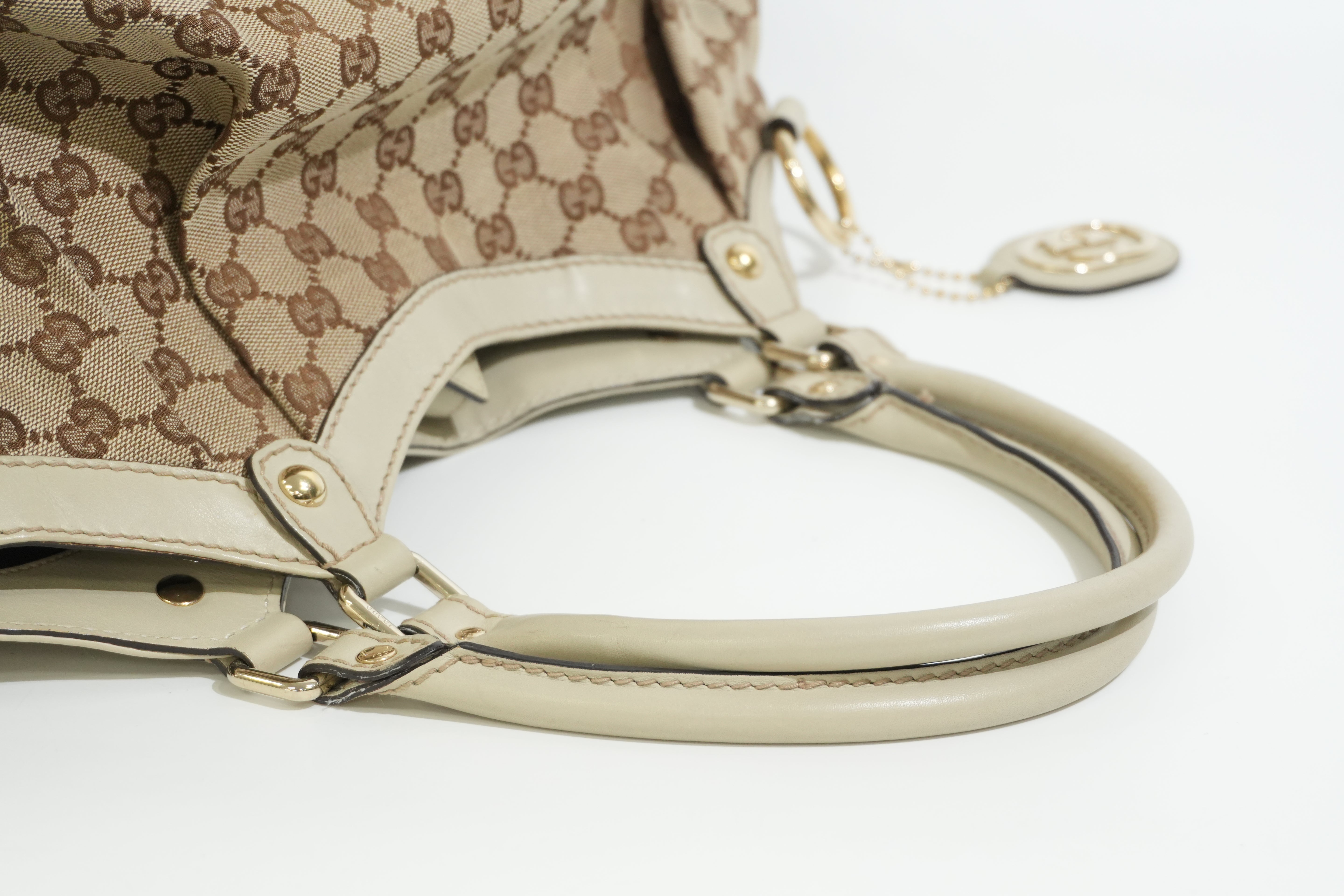 Pre-owned Gucci Sukey Tote Bag White