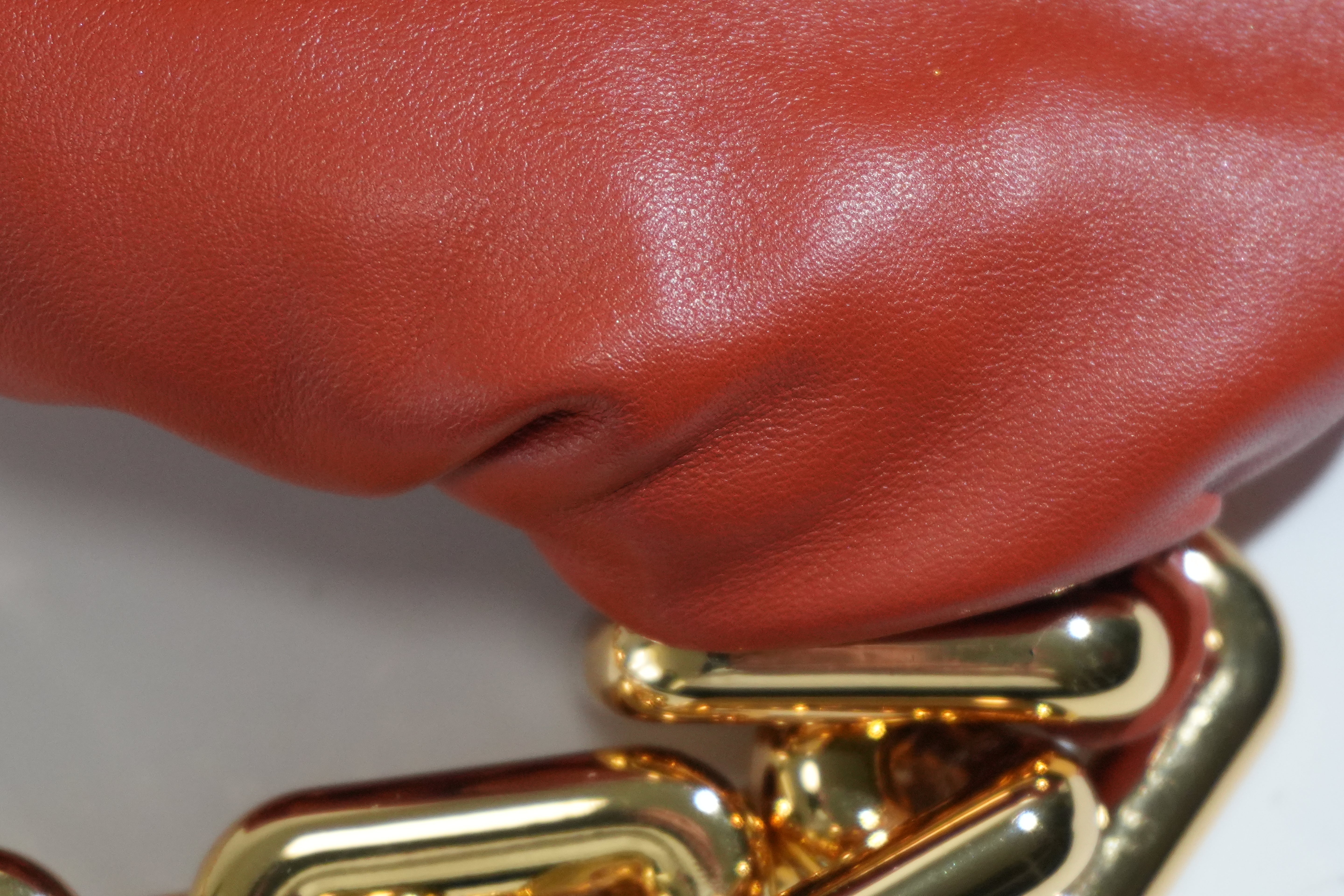 Pre-owned Bottega Chain Pouch Shoulder Bag Orange