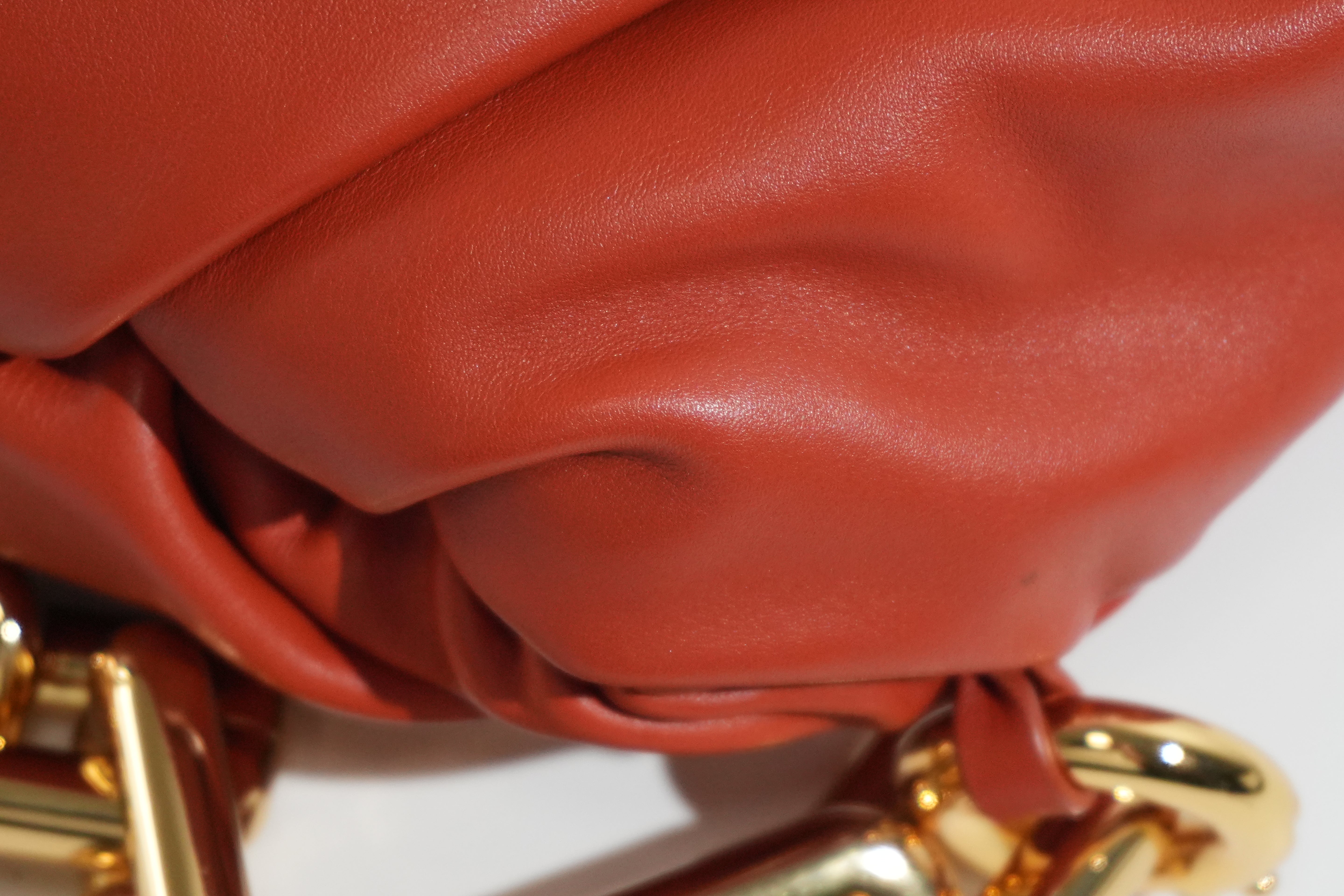 Pre-owned Bottega Chain Pouch Shoulder Bag Orange