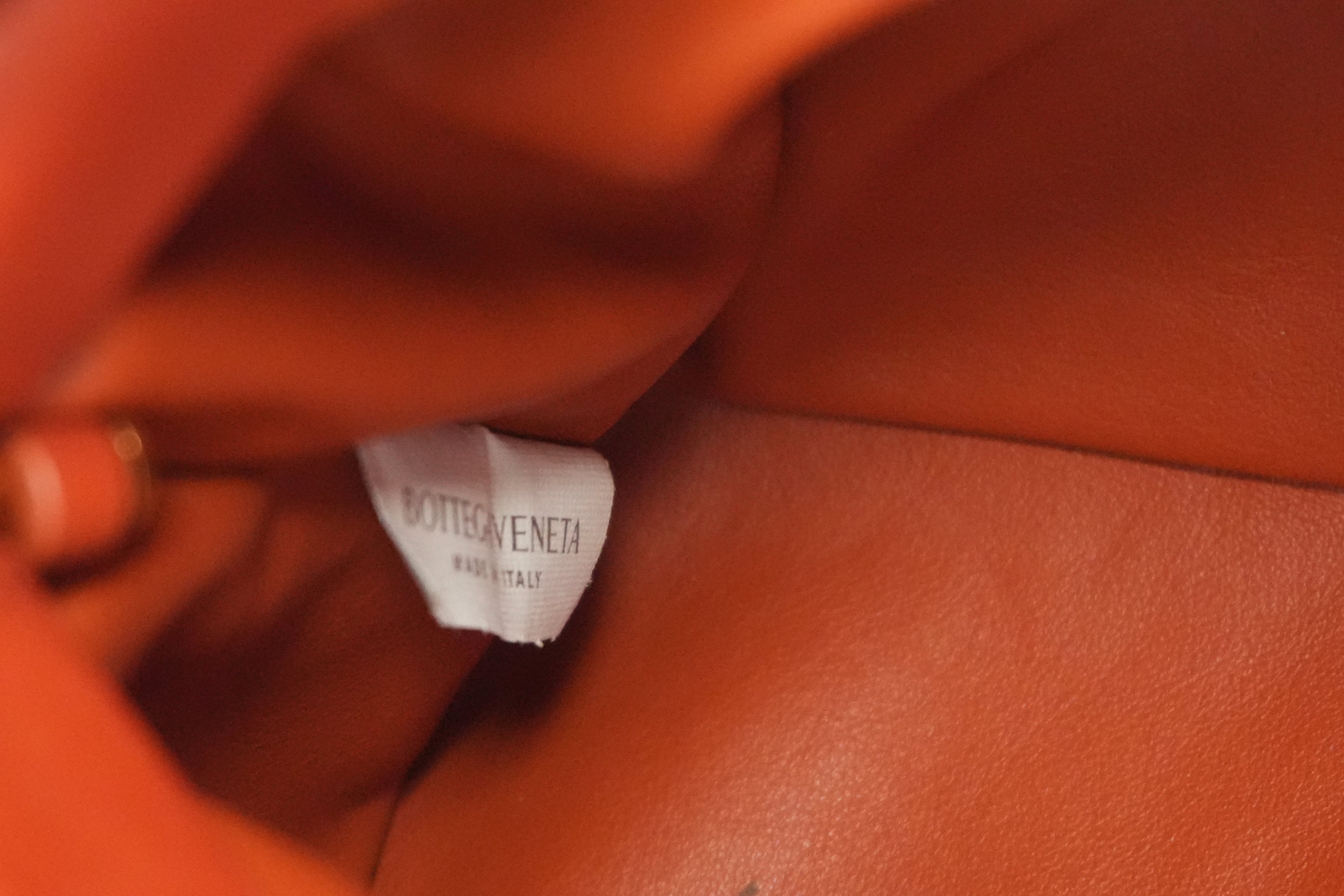 Pre-owned Bottega Chain Pouch Shoulder Bag Orange