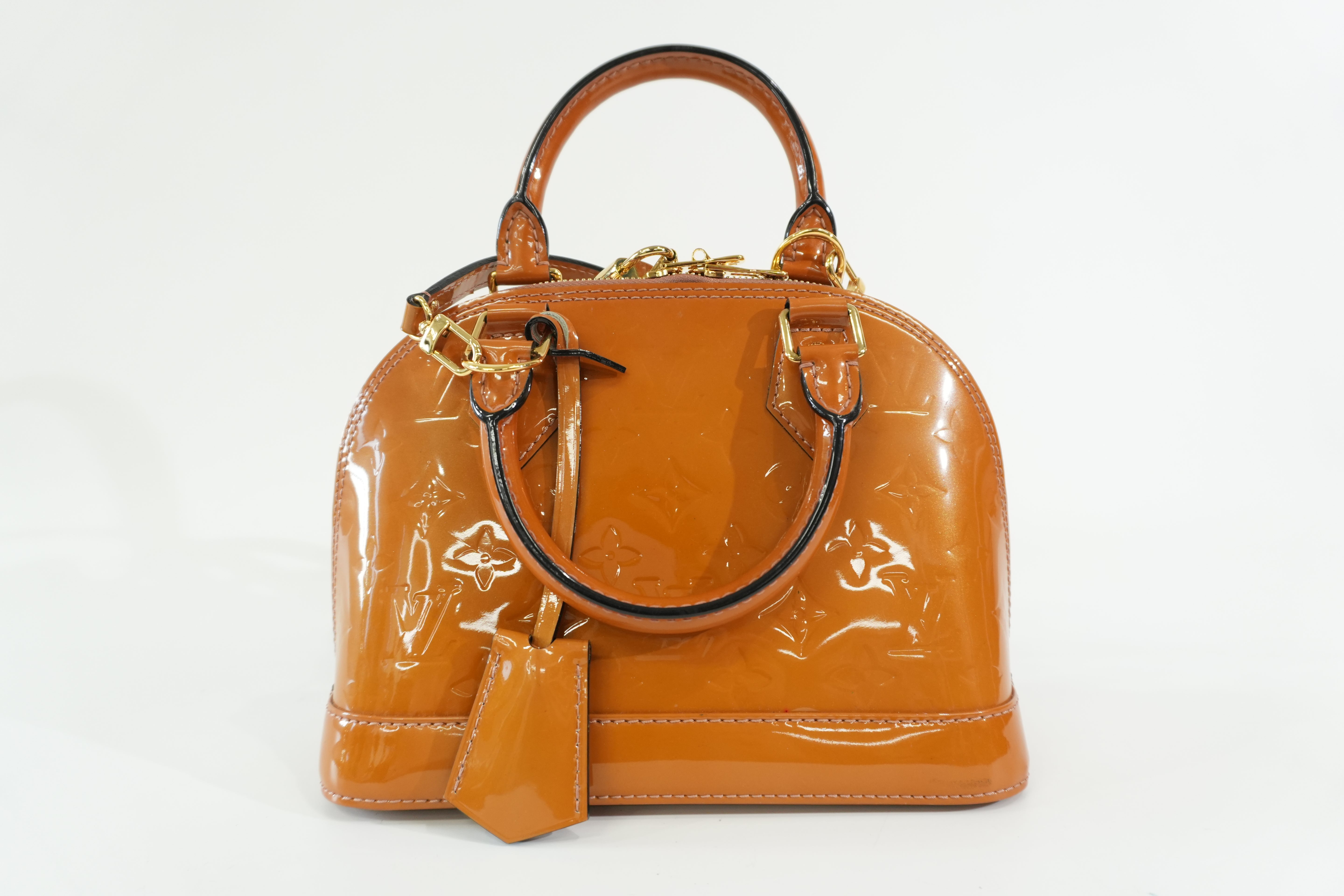 Pre-owned Louis Vuitton Vernis Alma BB Shoulder Bag Brown