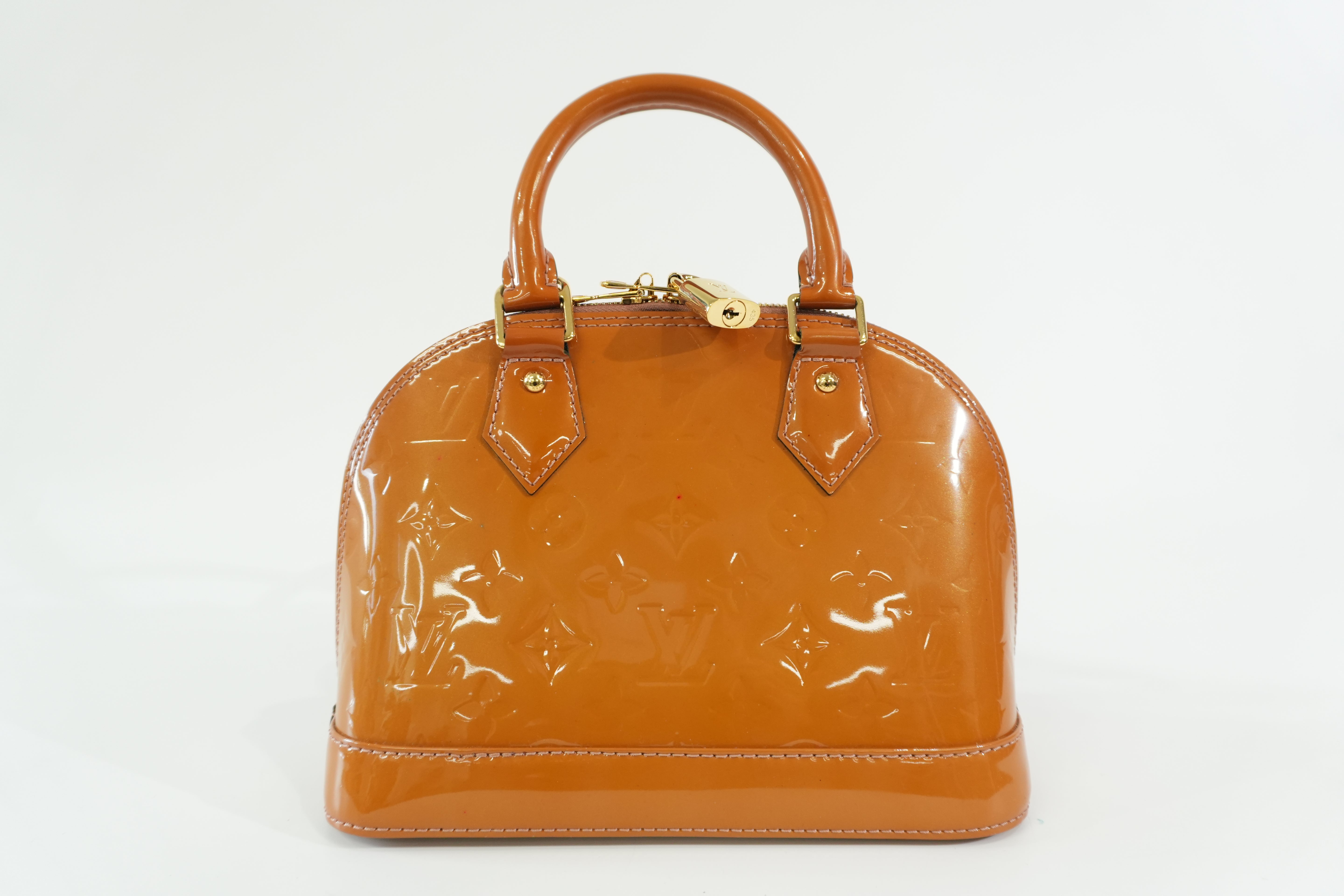 Pre-owned Louis Vuitton Vernis Alma BB Shoulder Bag Brown