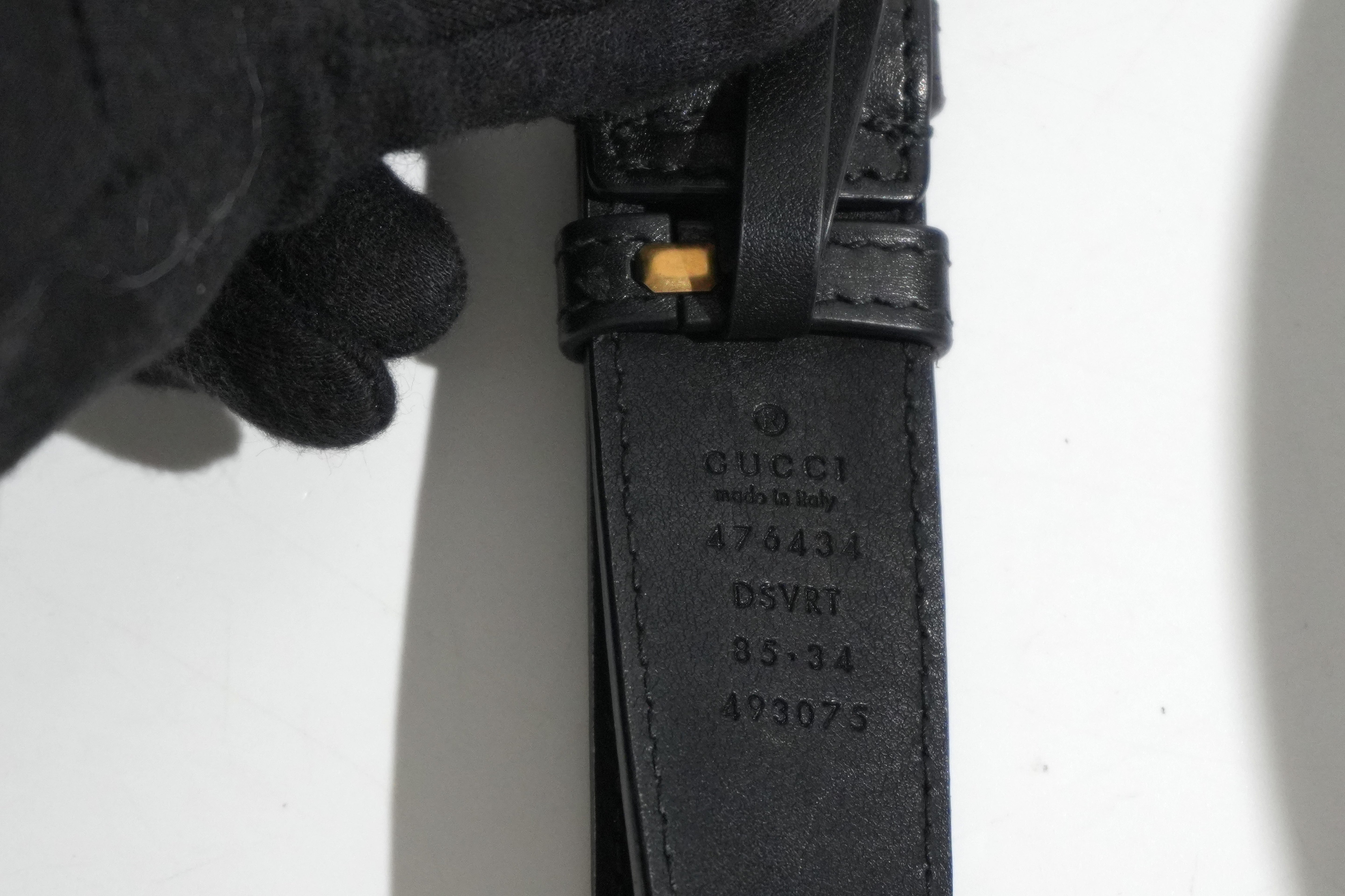 Pre-owned Gucci Marmont Belt Bag Size 85 Black