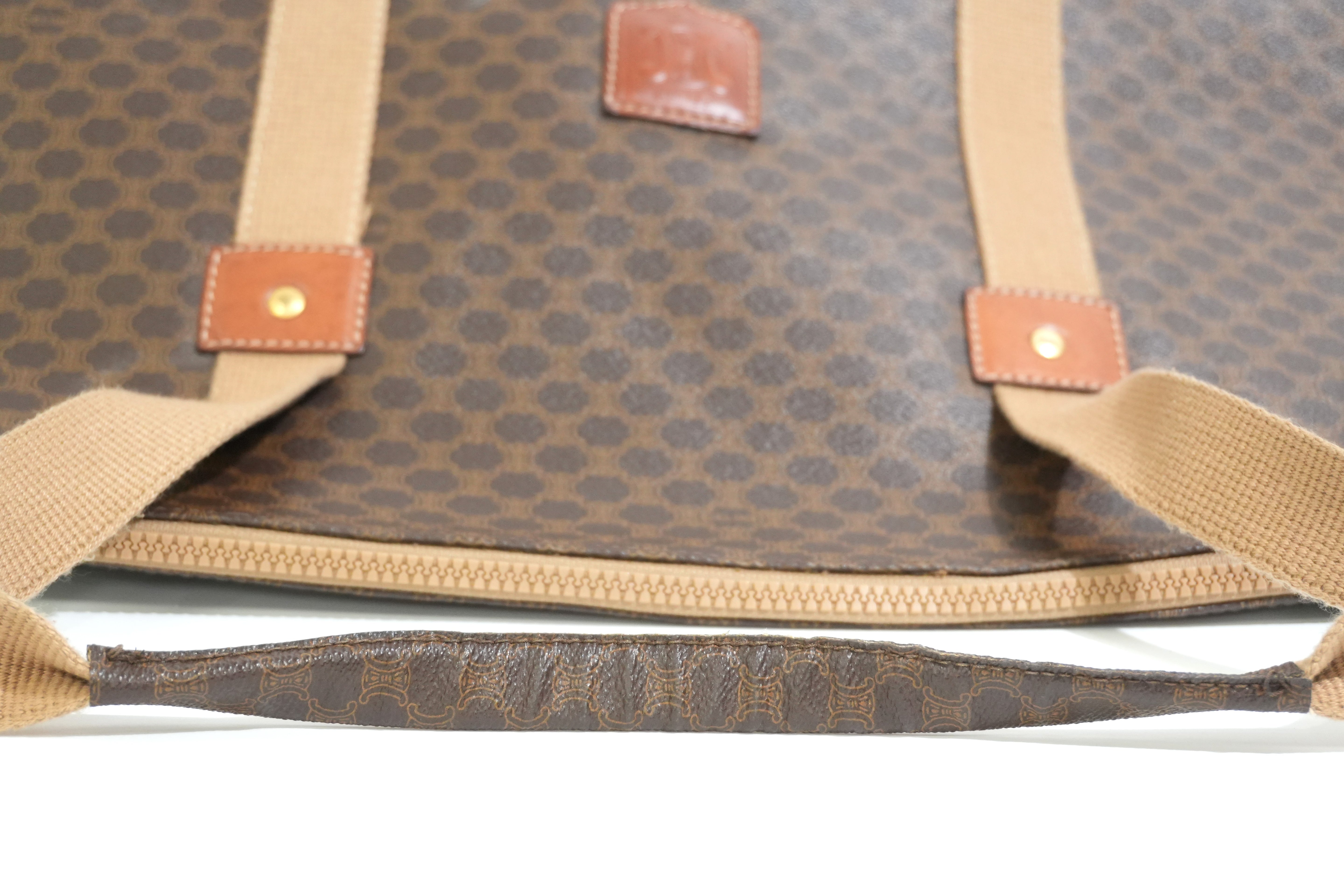 Pre-owned Celine Macadam Boston Travel Bag Brown