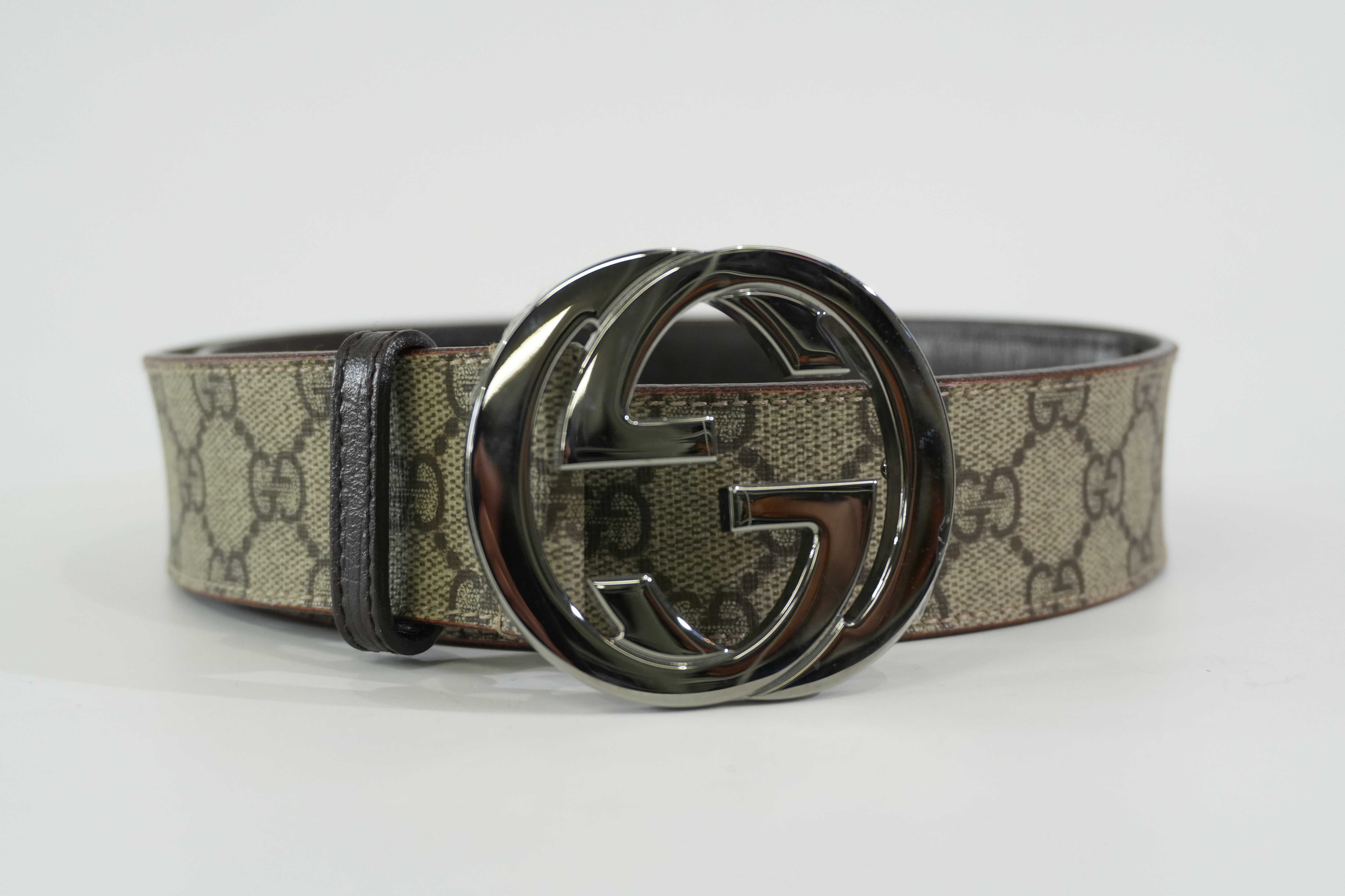 Pre-owned Gucci Guccisima Belt Size 85 Brown