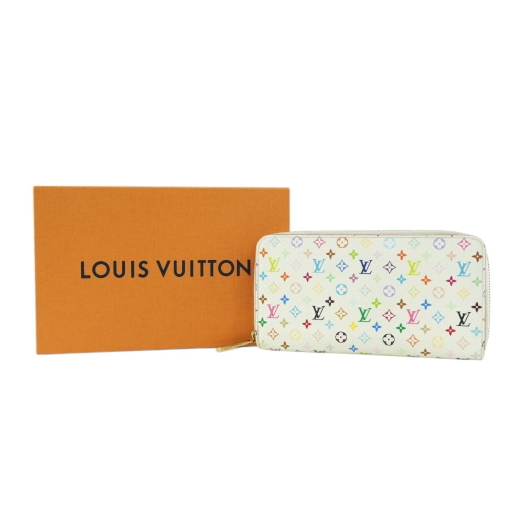 Pre-owned Louis Vuitton Monogram Multicolore Zippy Wallet White