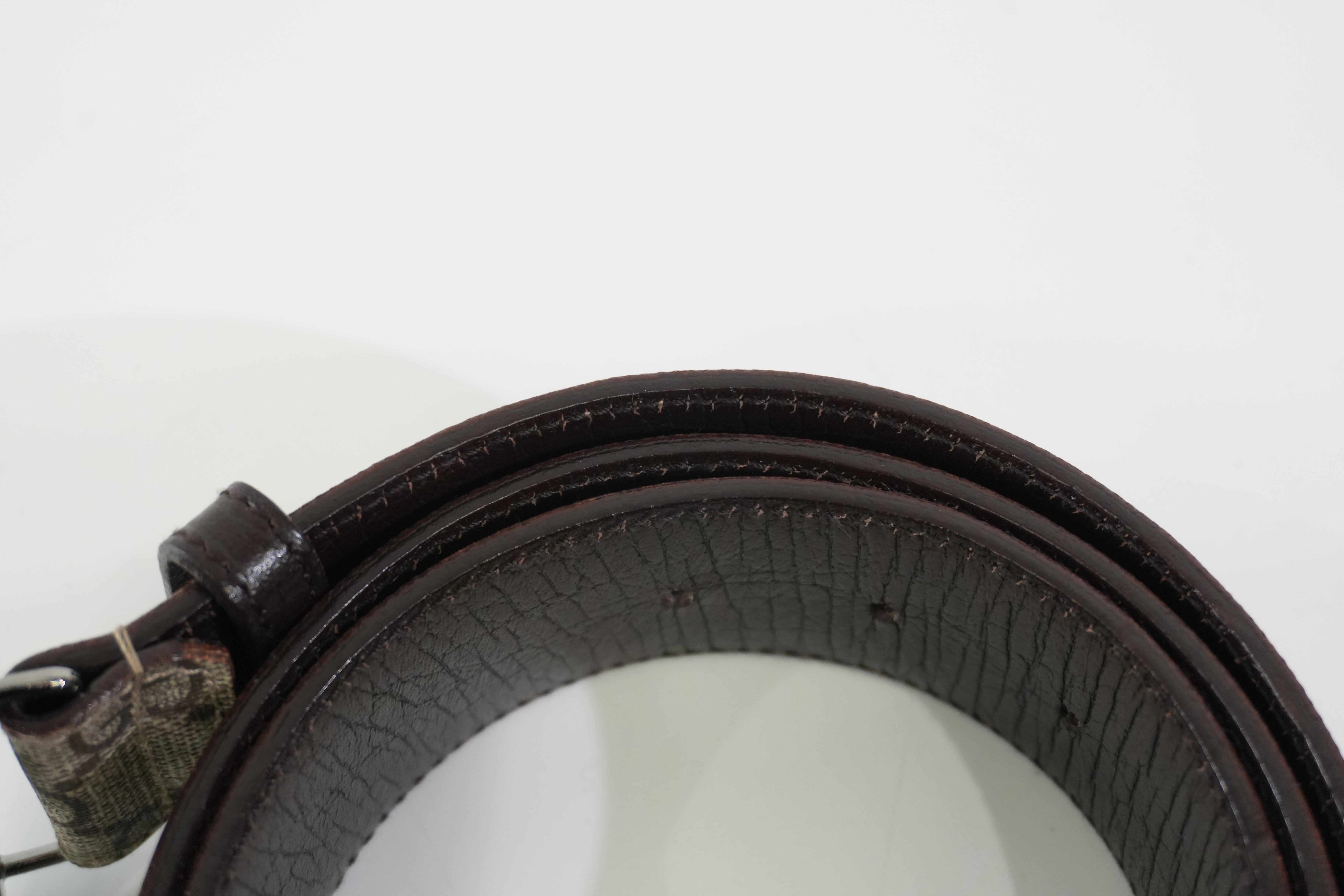 Pre-owned Gucci Guccisima Belt Size 85 Brown