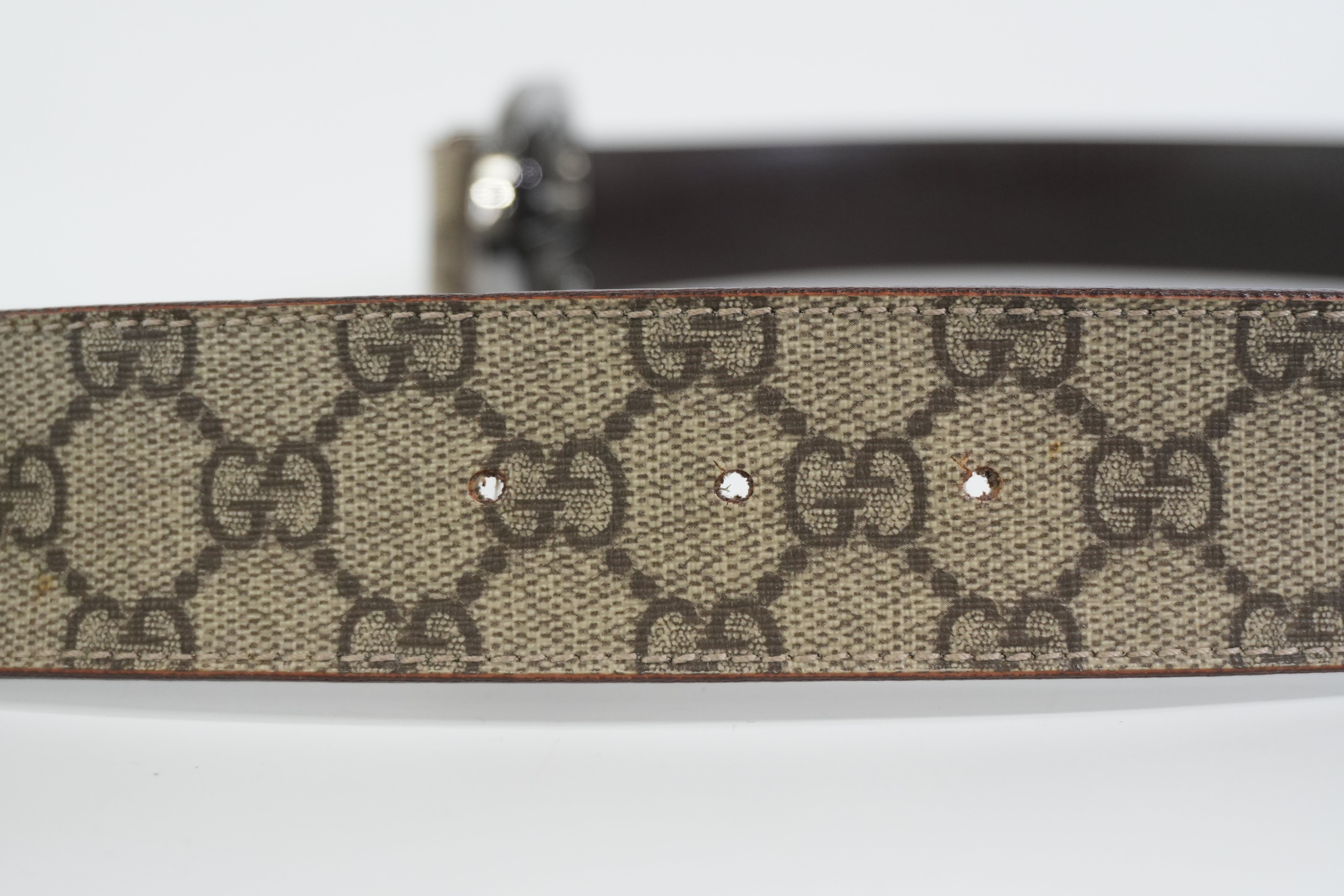 Pre-owned Gucci Guccisima Belt Size 85 Brown