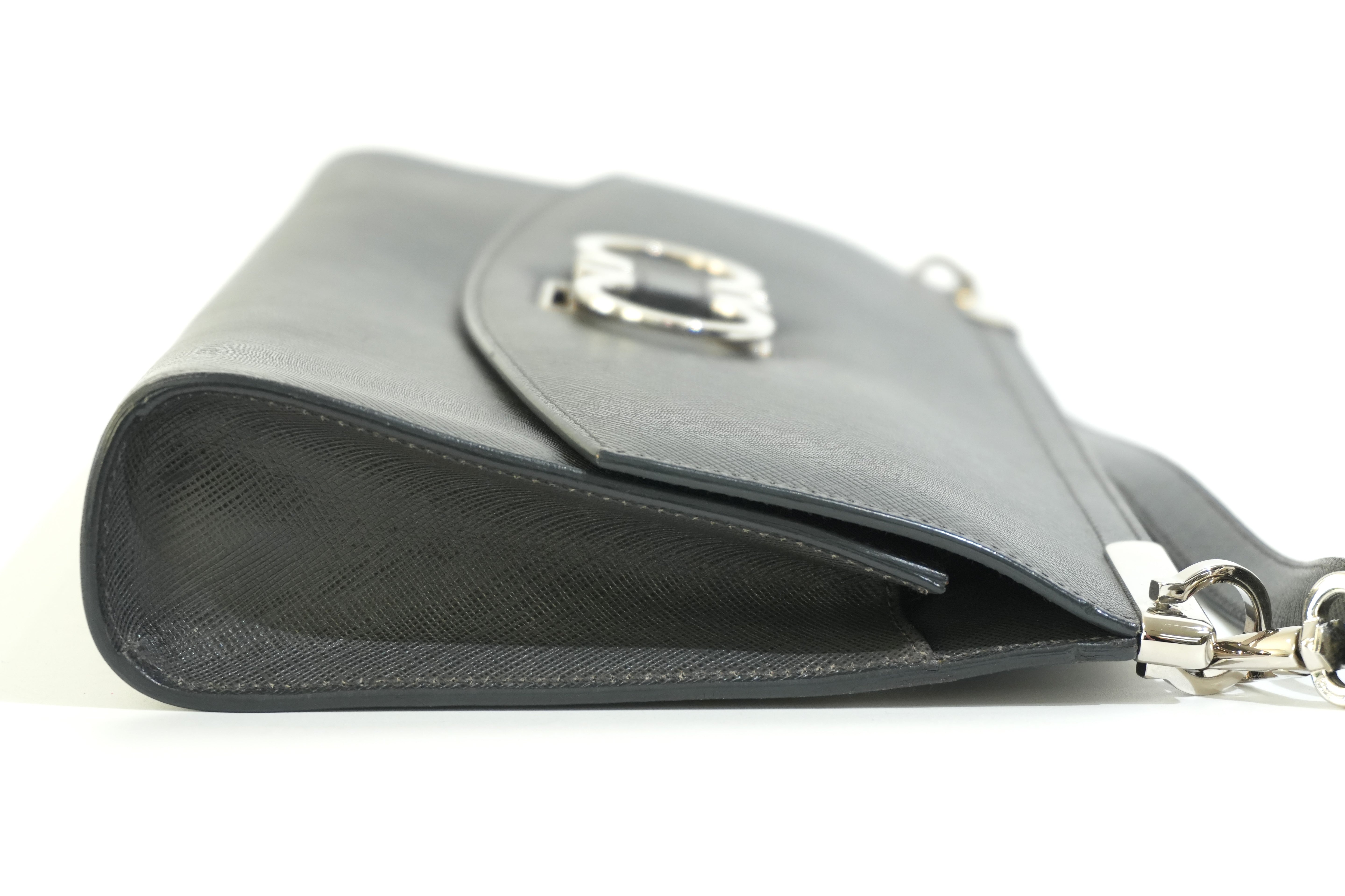 Pre-owned Ferragamo Leather Shoulder Bag Gray