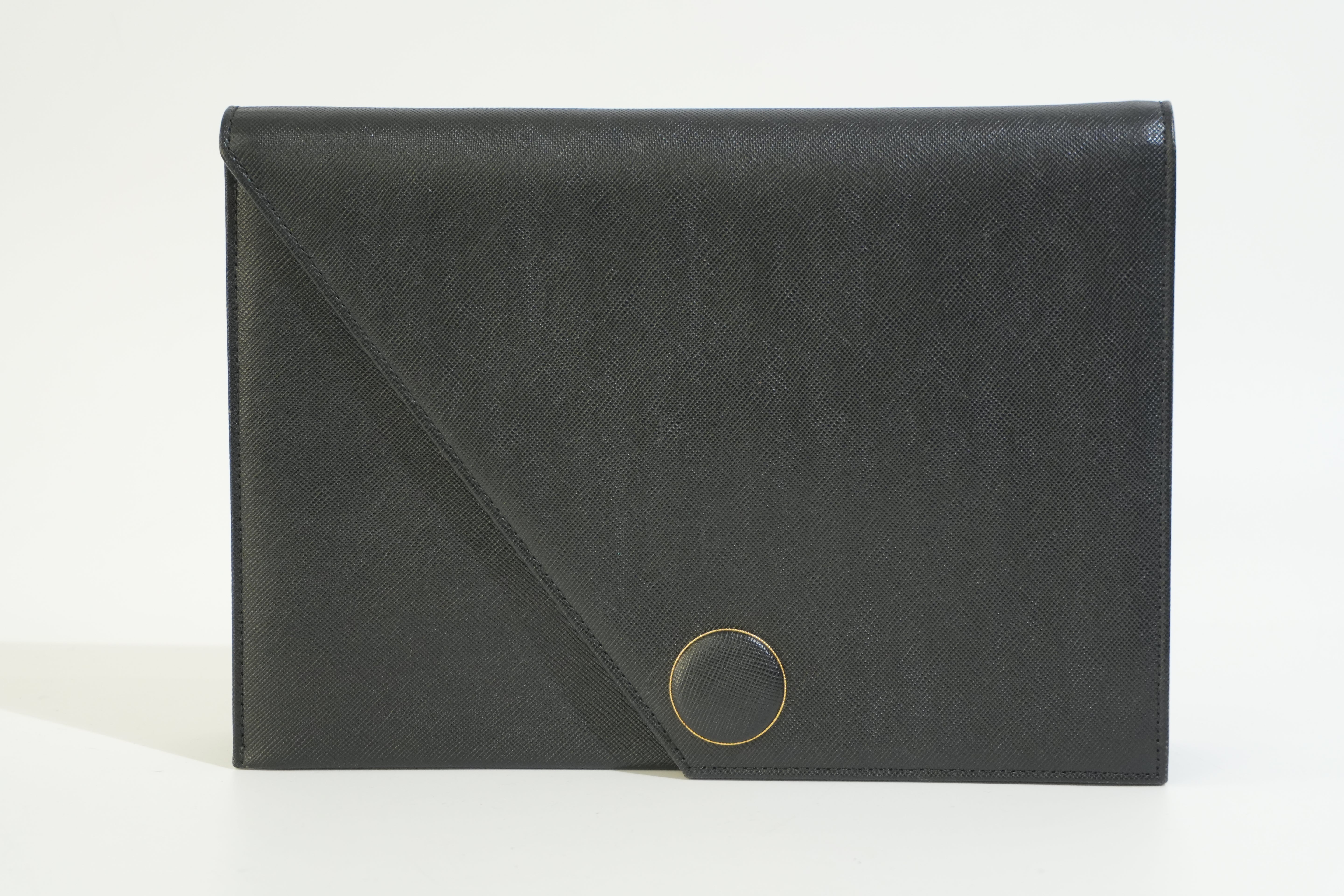 Pre-owned Saint Laurent Leather Clutch Bag Black