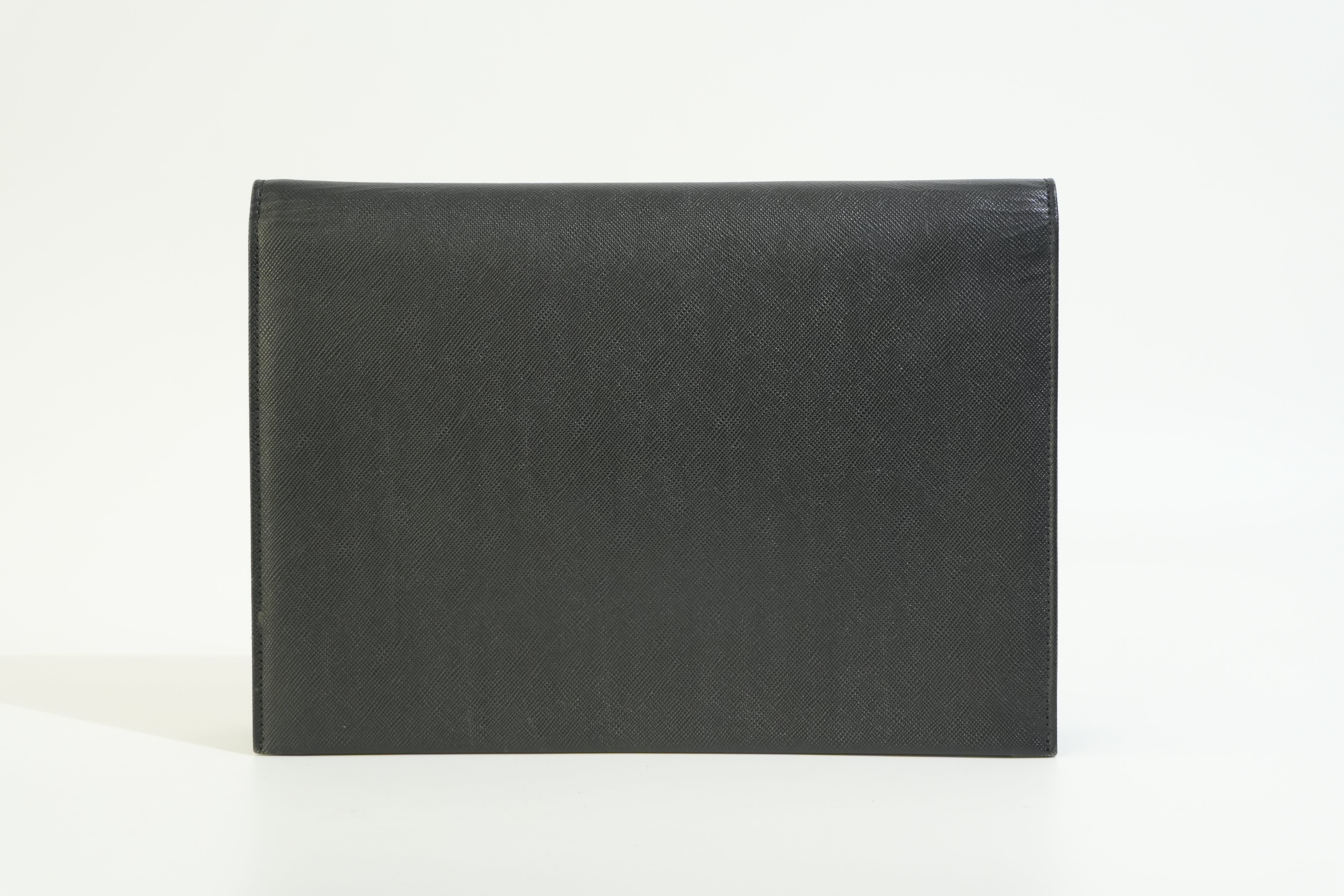 Pre-owned Saint Laurent Leather Clutch Bag Black