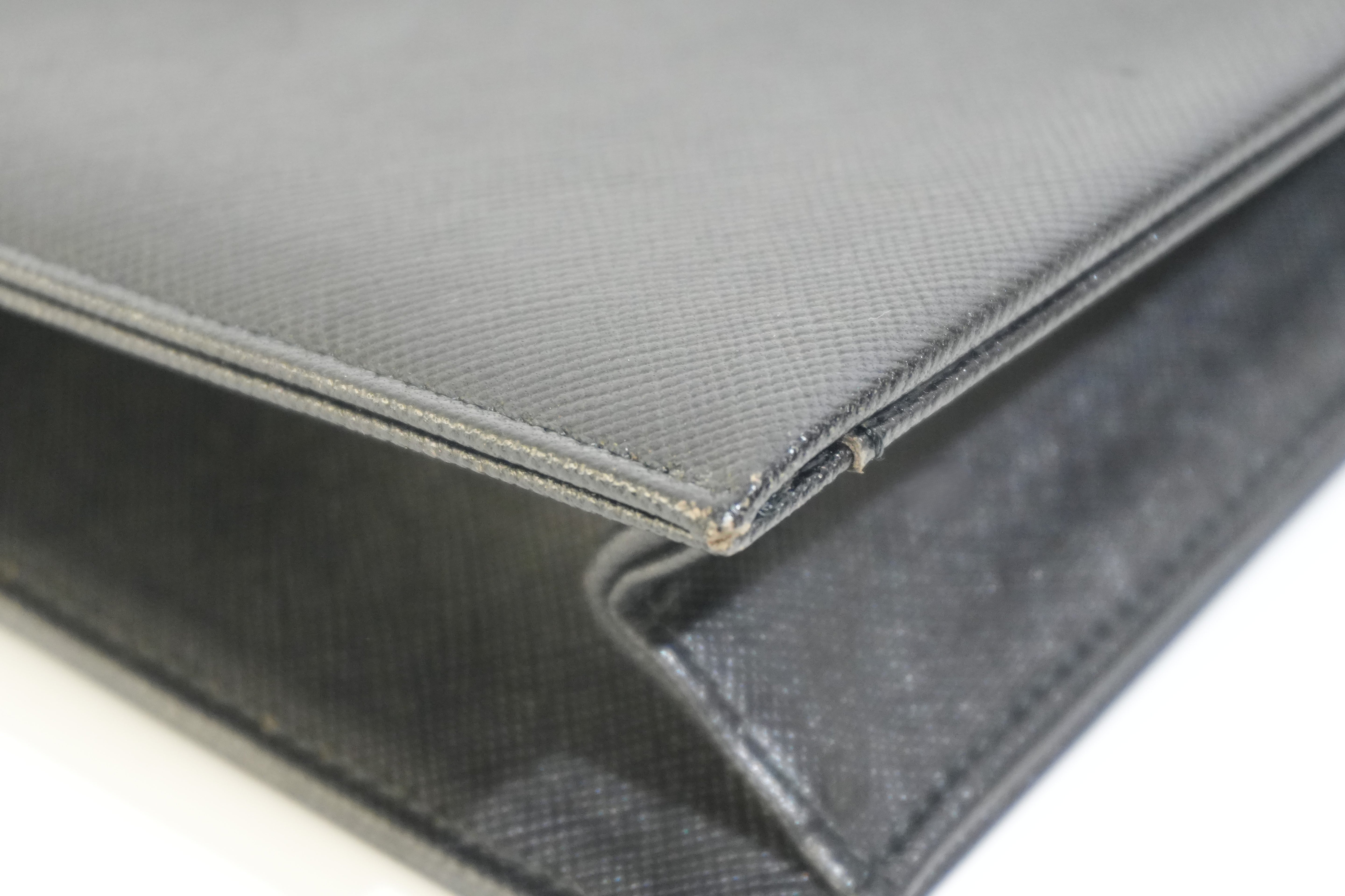 Pre-owned Saint Laurent Leather Clutch Bag Black