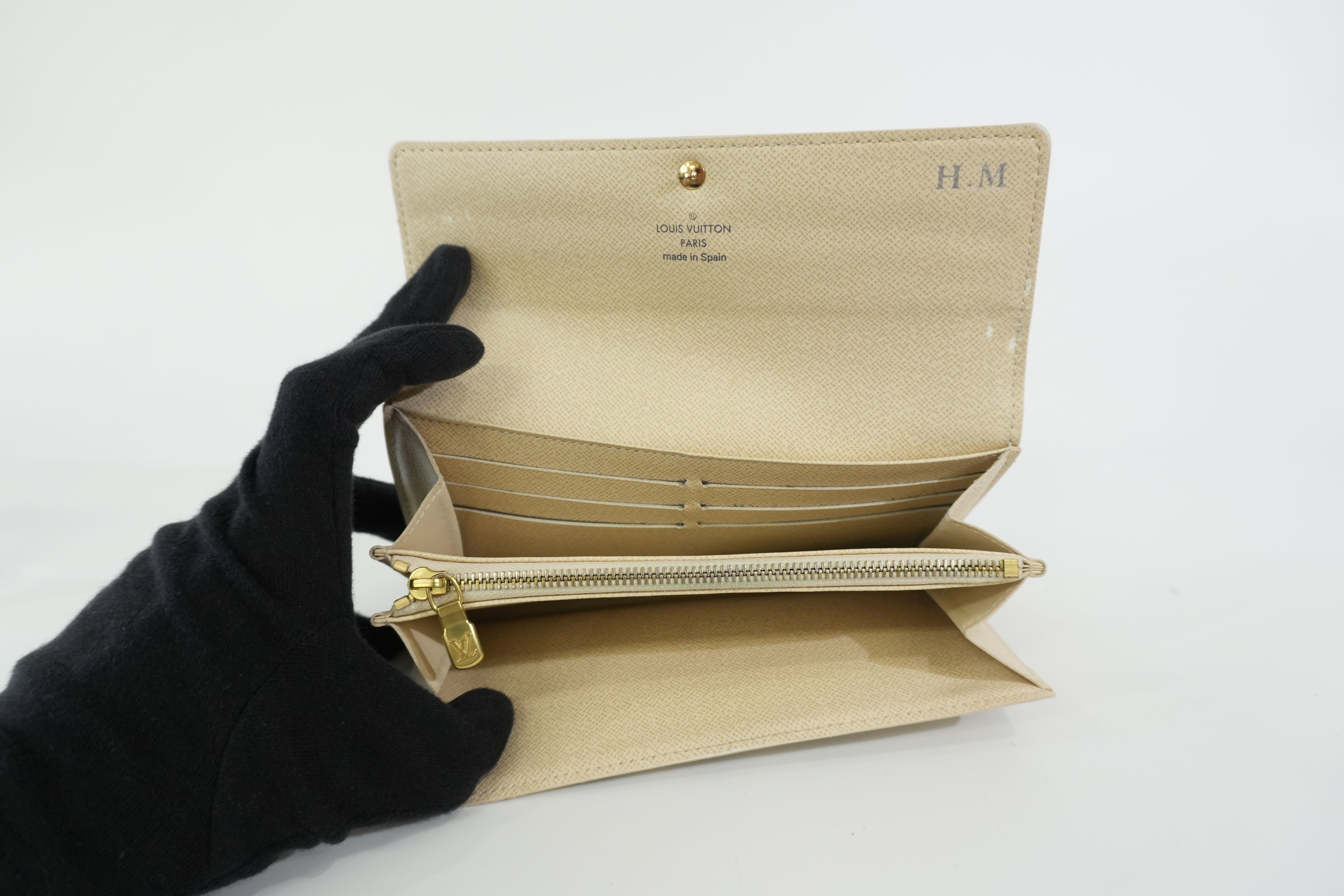 Pre-owned Louis Vuitton Damier Azur Sarah Wallet