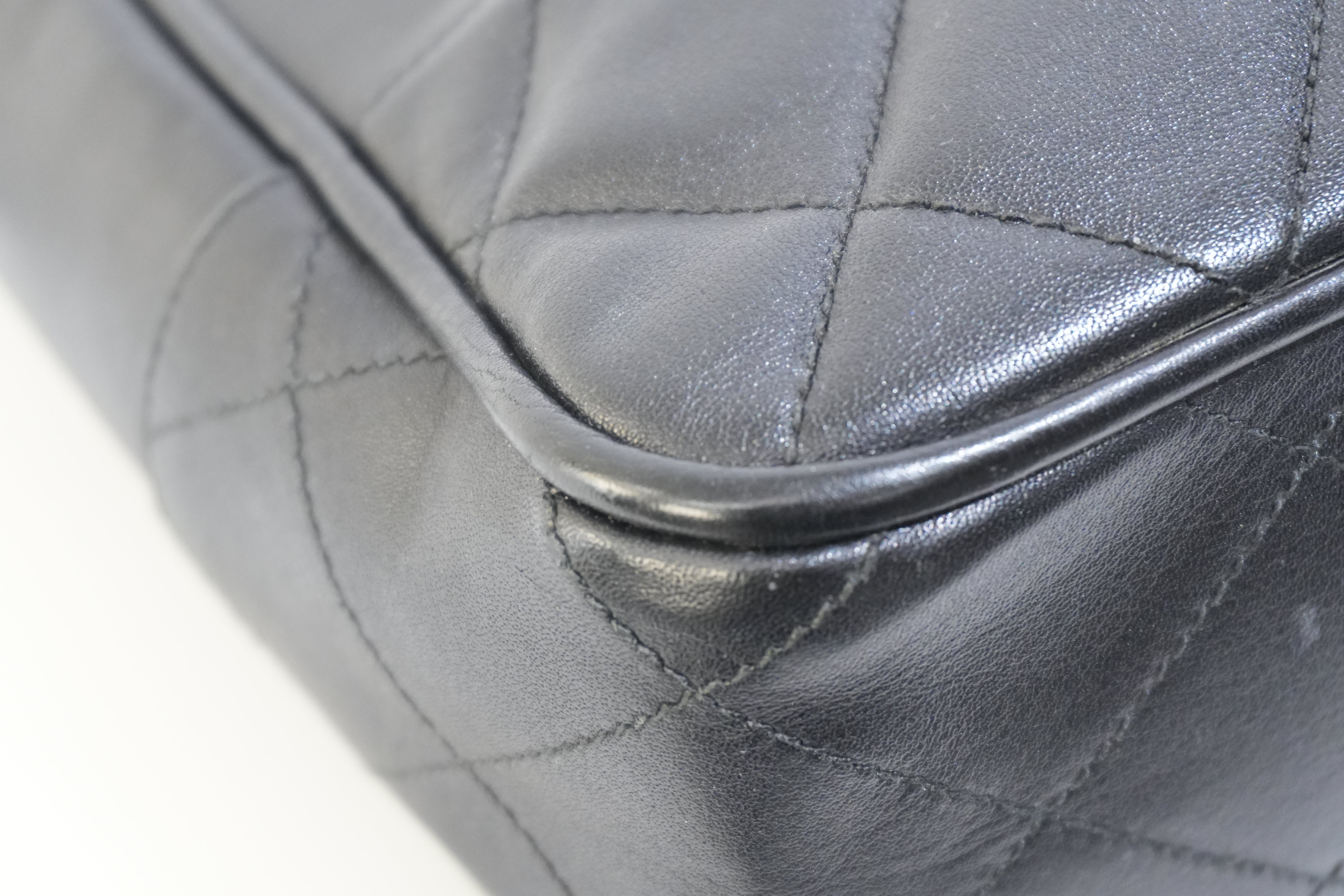 Pre-owned Chanel Lambskin Chain Shoulder Bag Black