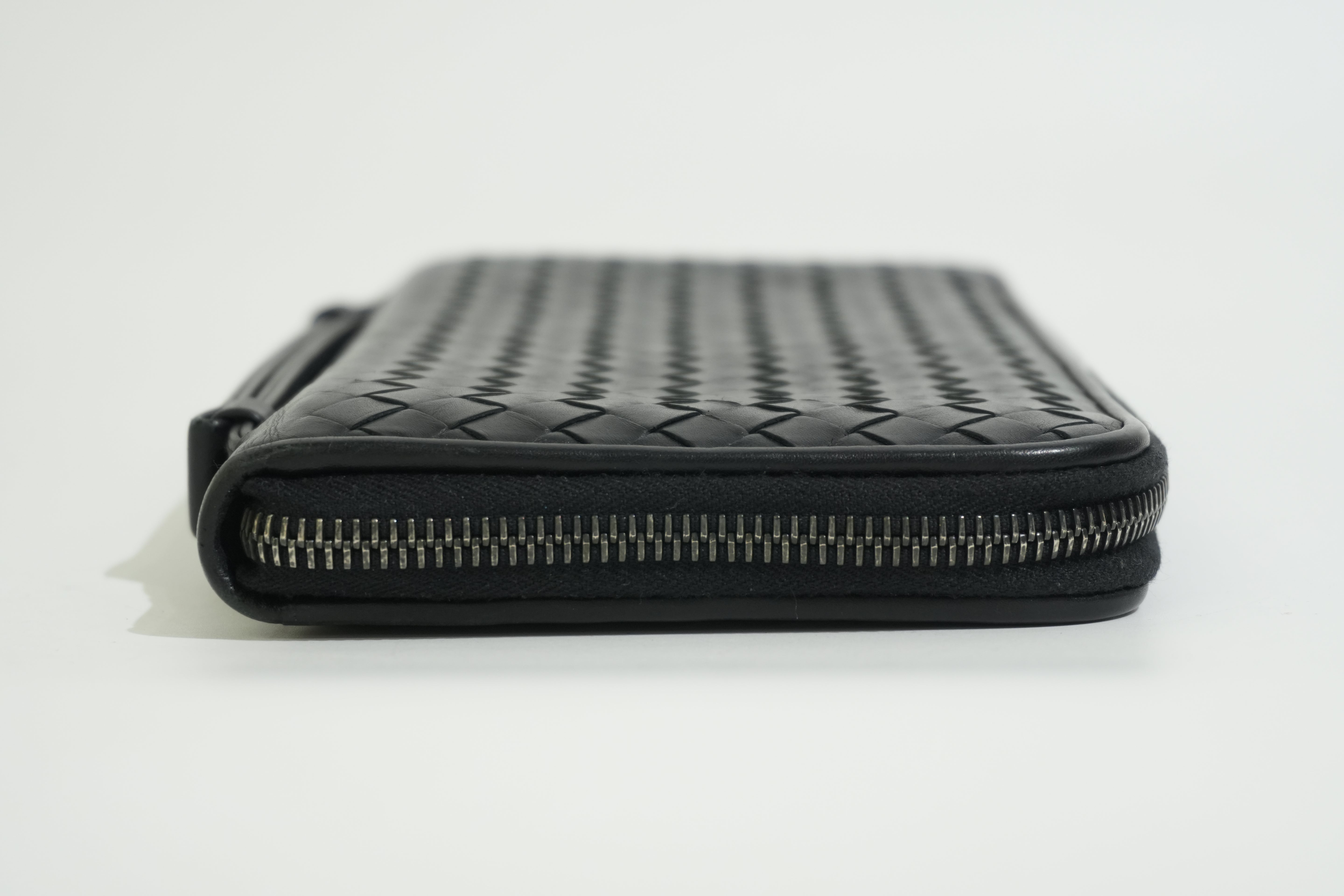 Pre-owned Bottega Leather Organizer Wallet Black