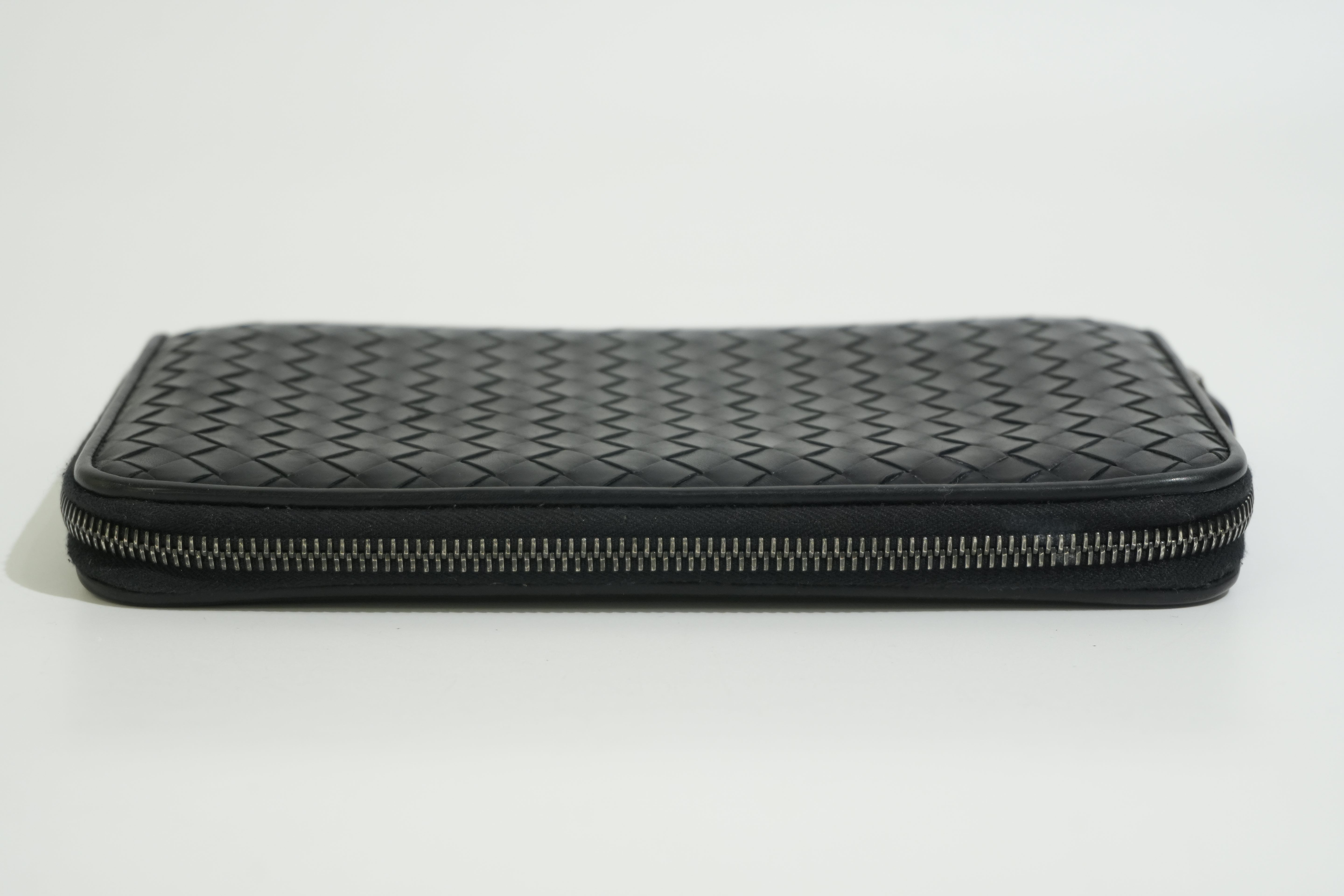 Pre-owned Bottega Leather Organizer Wallet Black