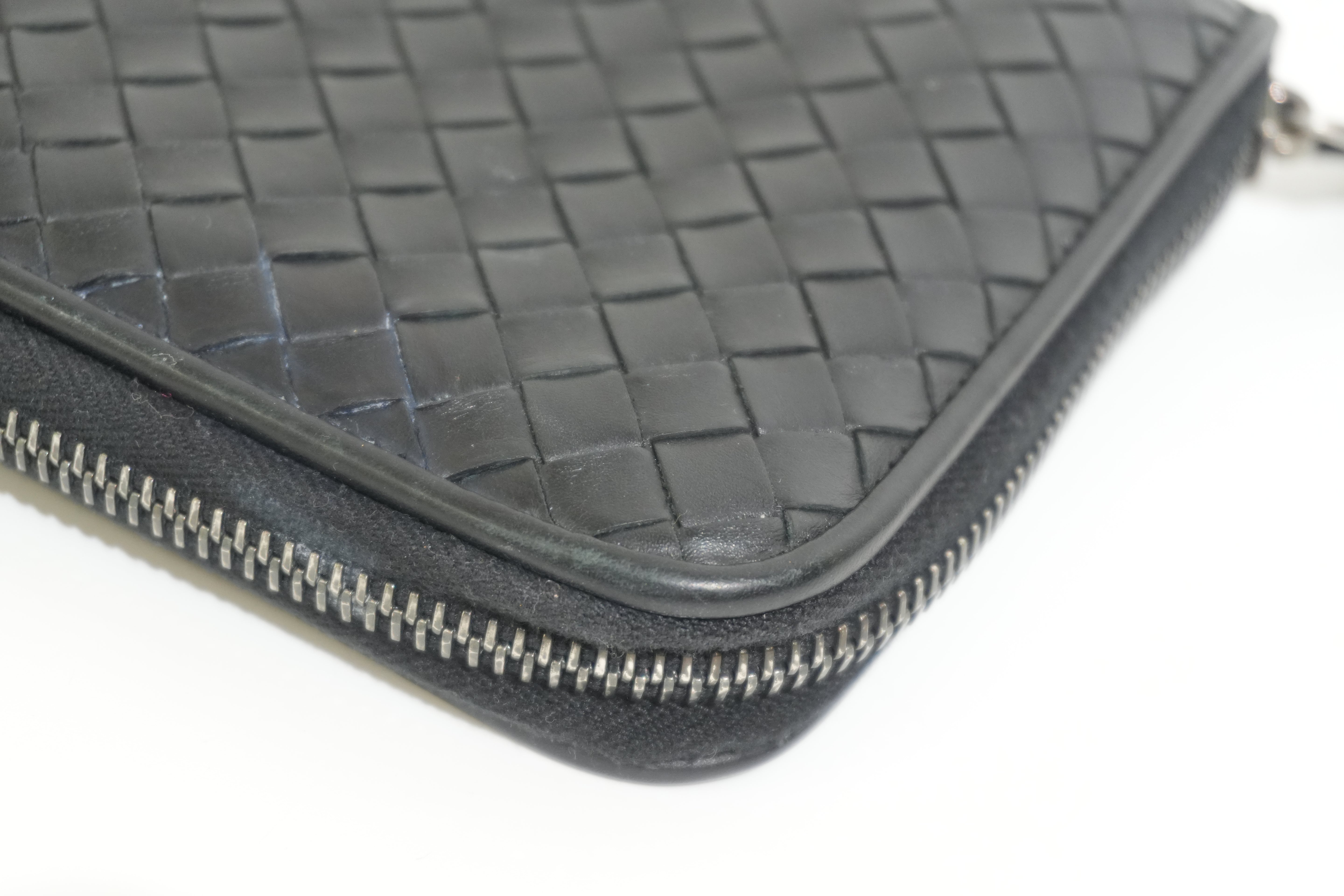 Pre-owned Bottega Leather Organizer Wallet Black