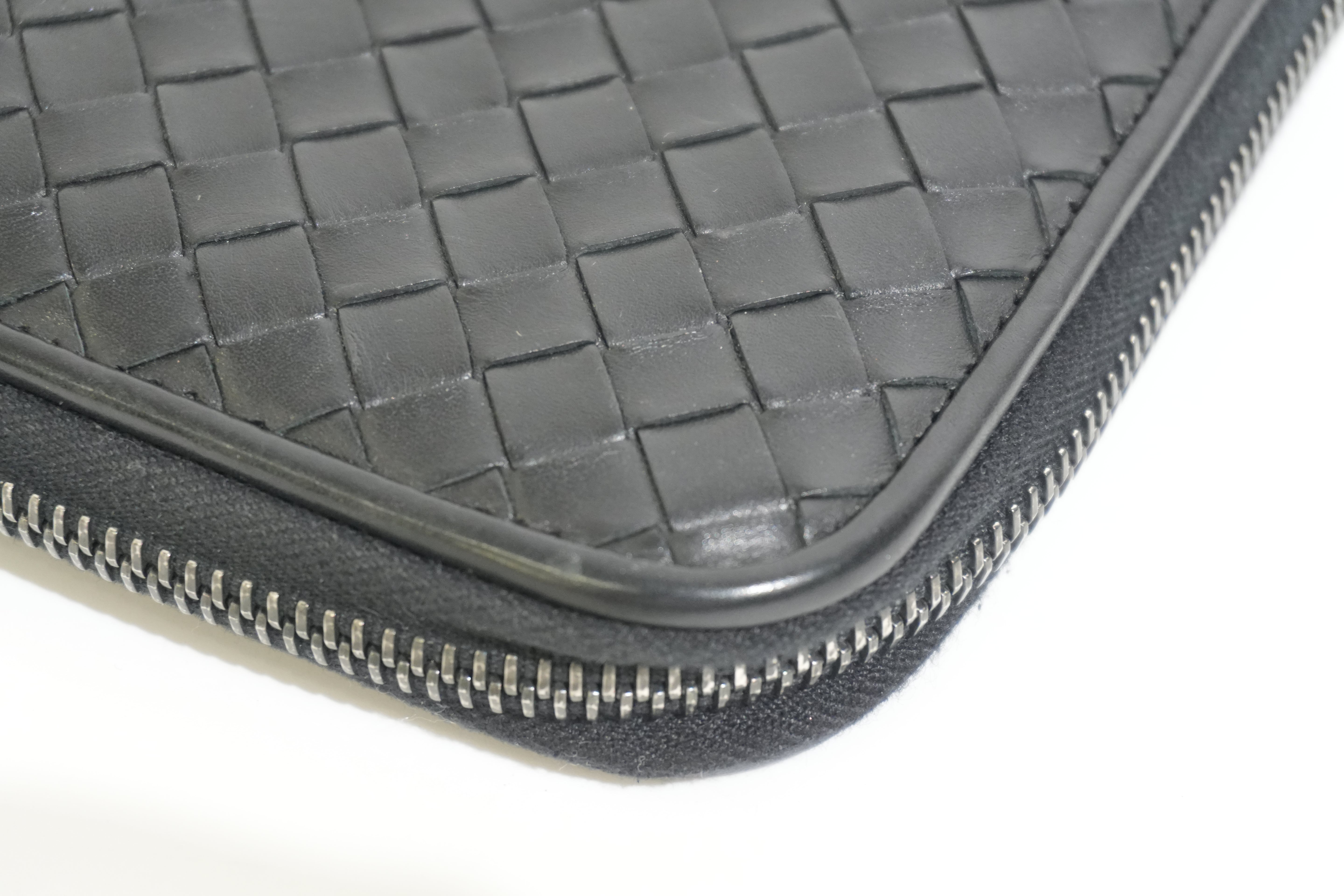 Pre-owned Bottega Leather Organizer Wallet Black