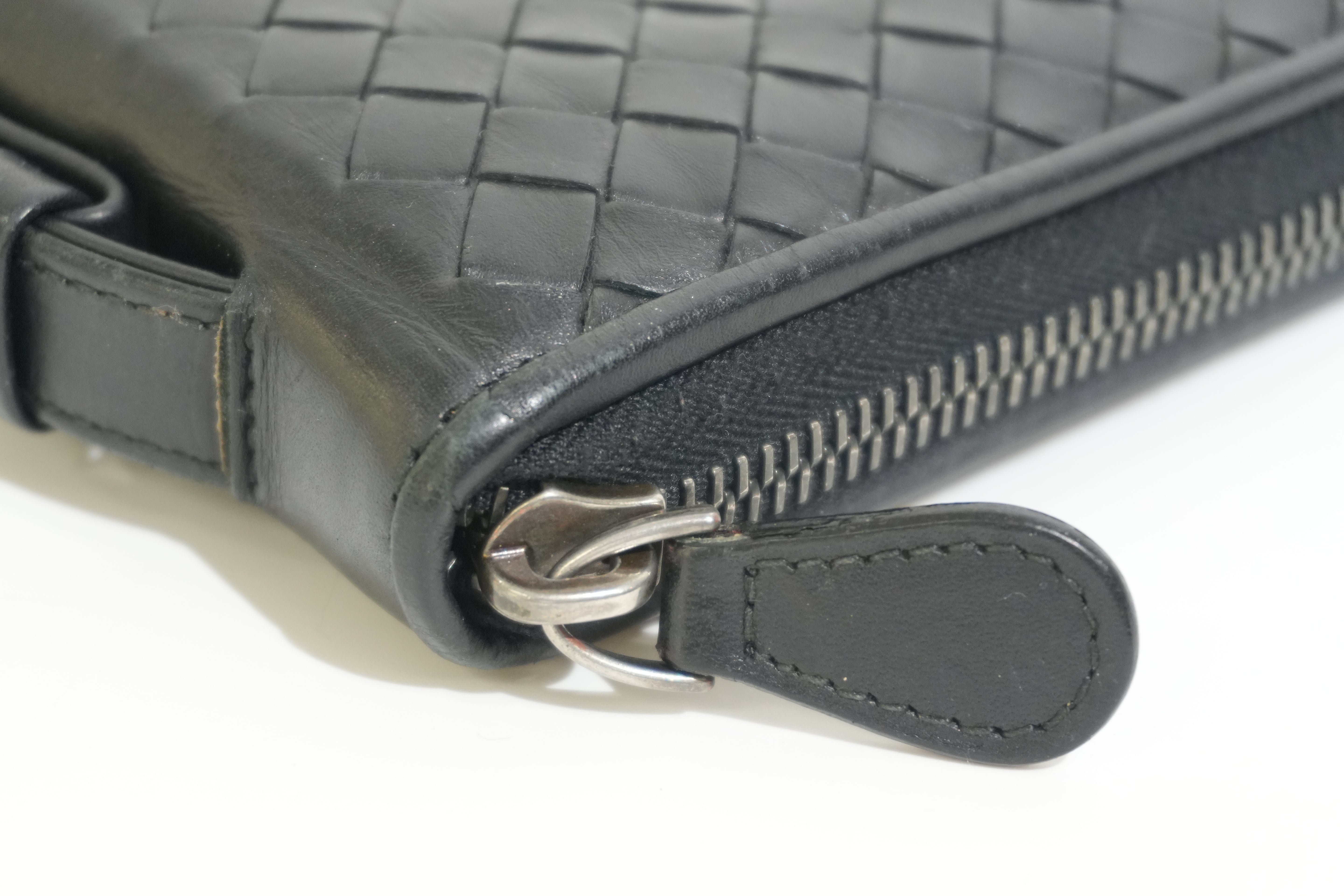 Pre-owned Bottega Leather Organizer Wallet Black