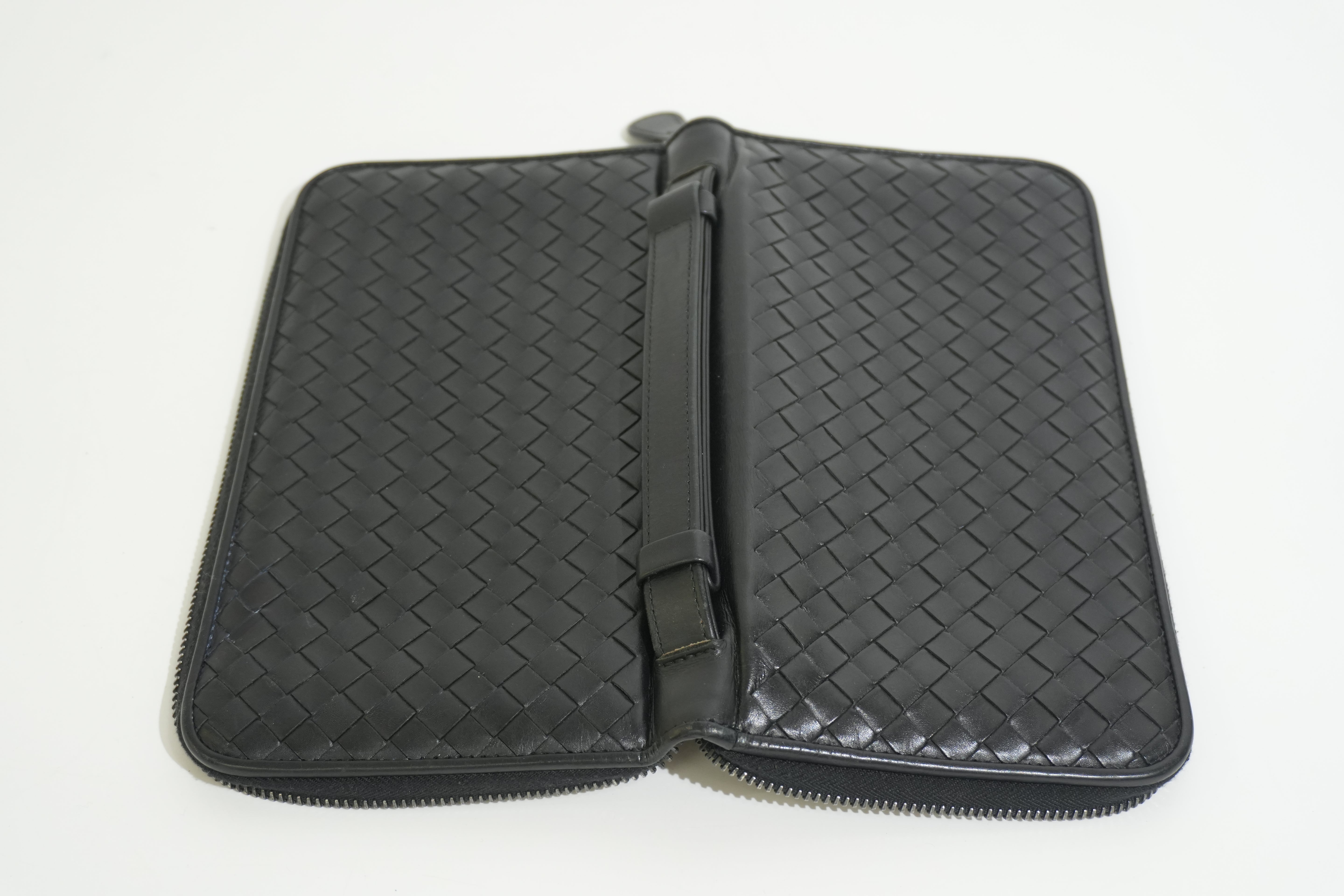 Pre-owned Bottega Leather Organizer Wallet Black