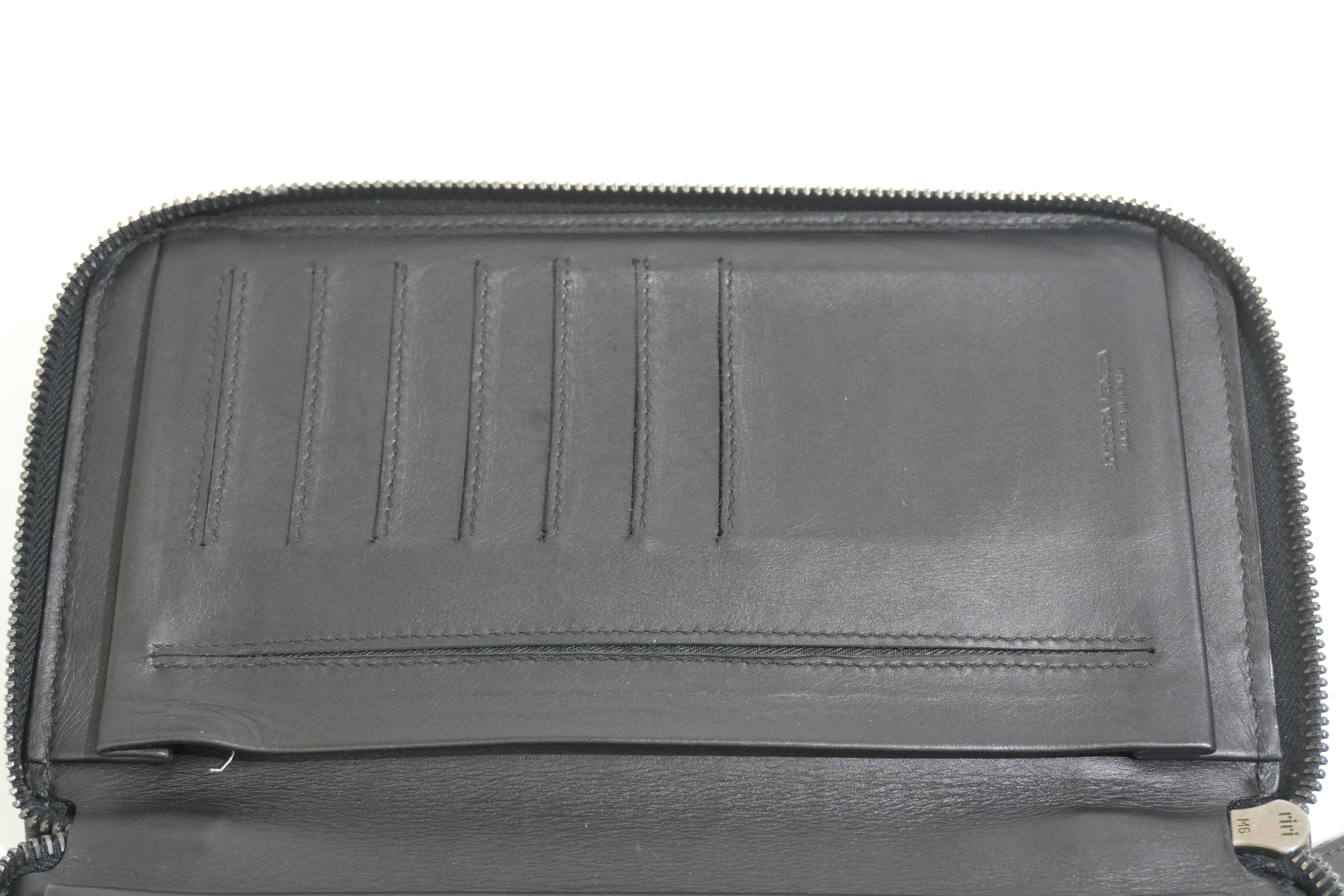 Pre-owned Bottega Leather Organizer Wallet Black