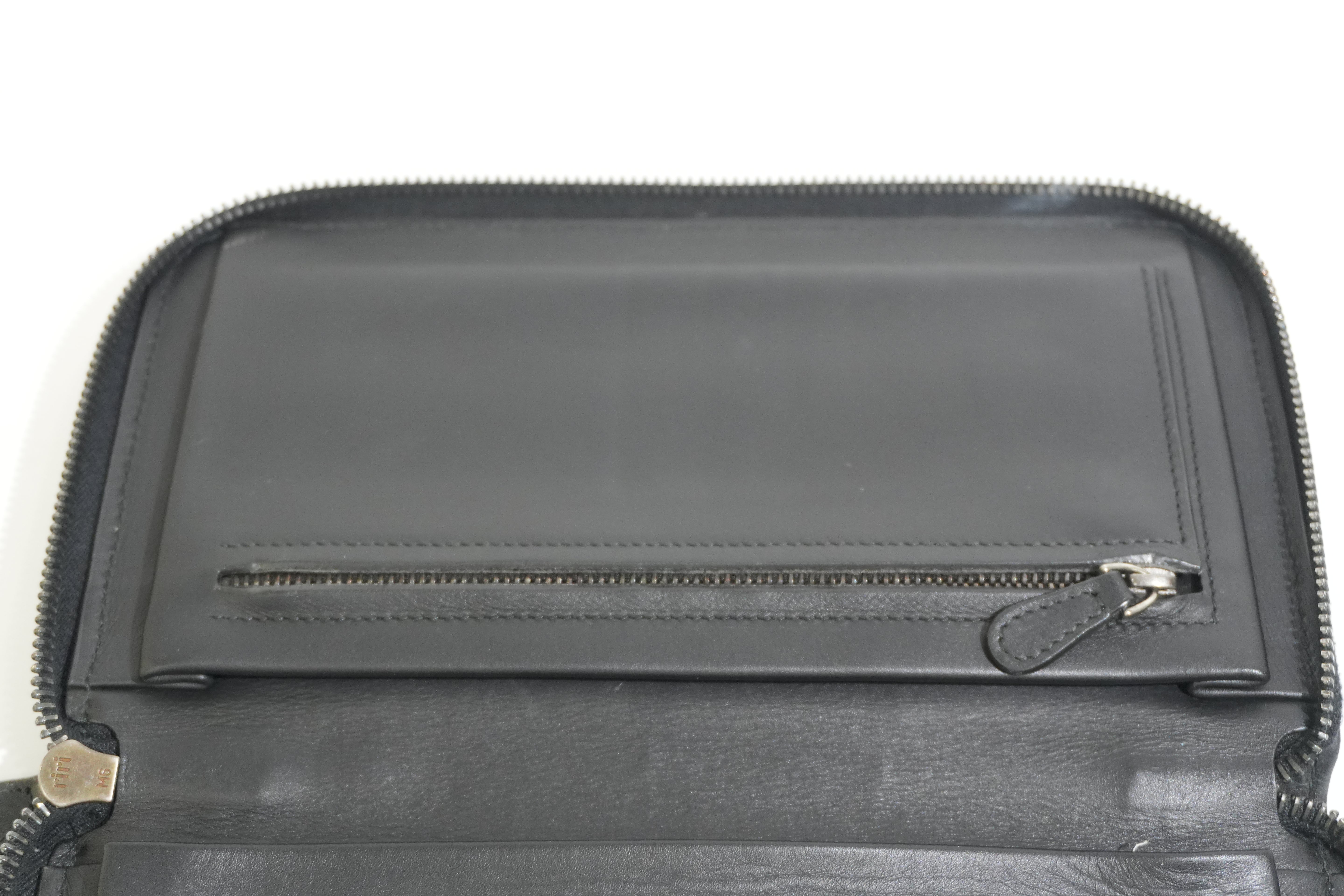 Pre-owned Bottega Leather Organizer Wallet Black