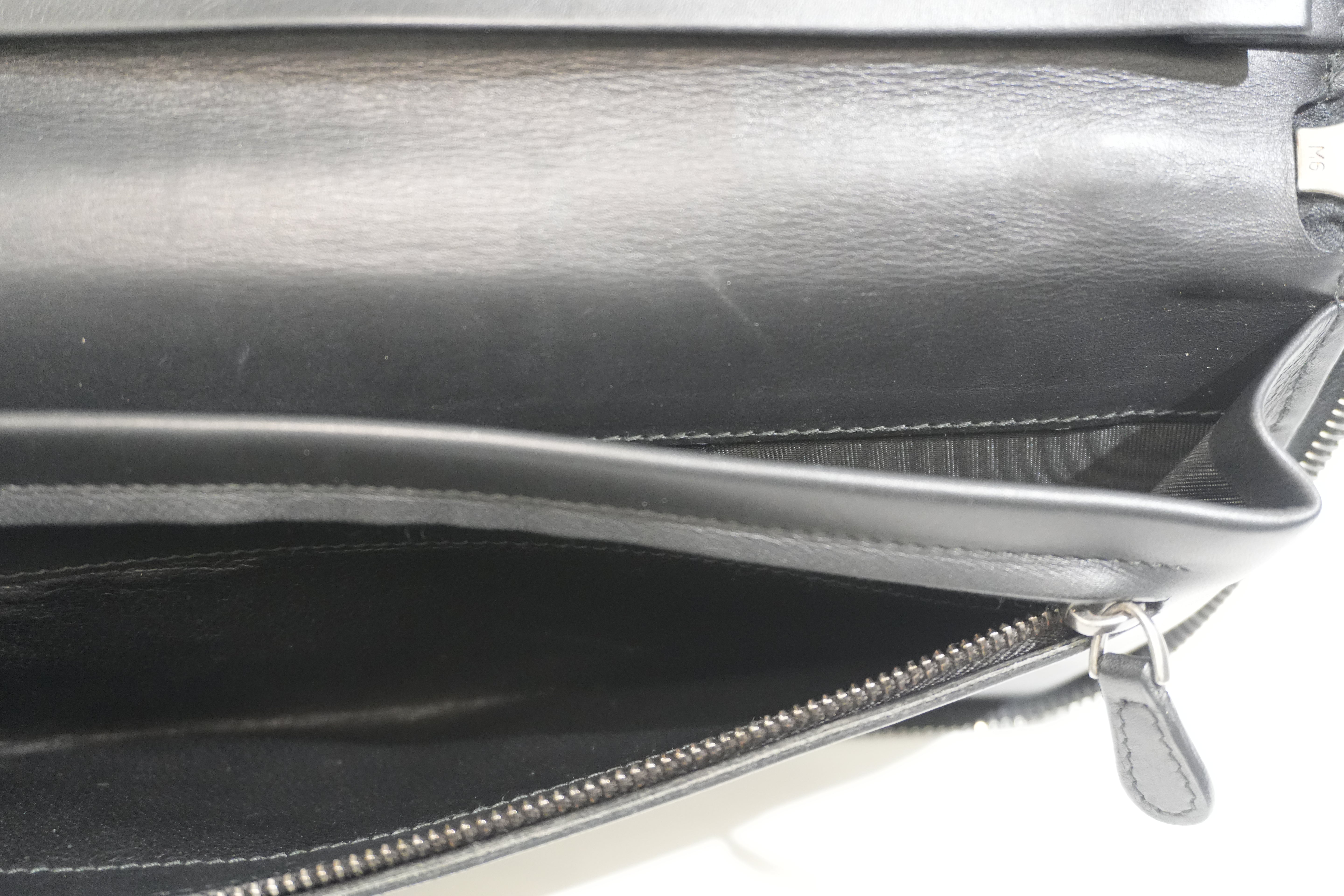 Pre-owned Bottega Leather Organizer Wallet Black