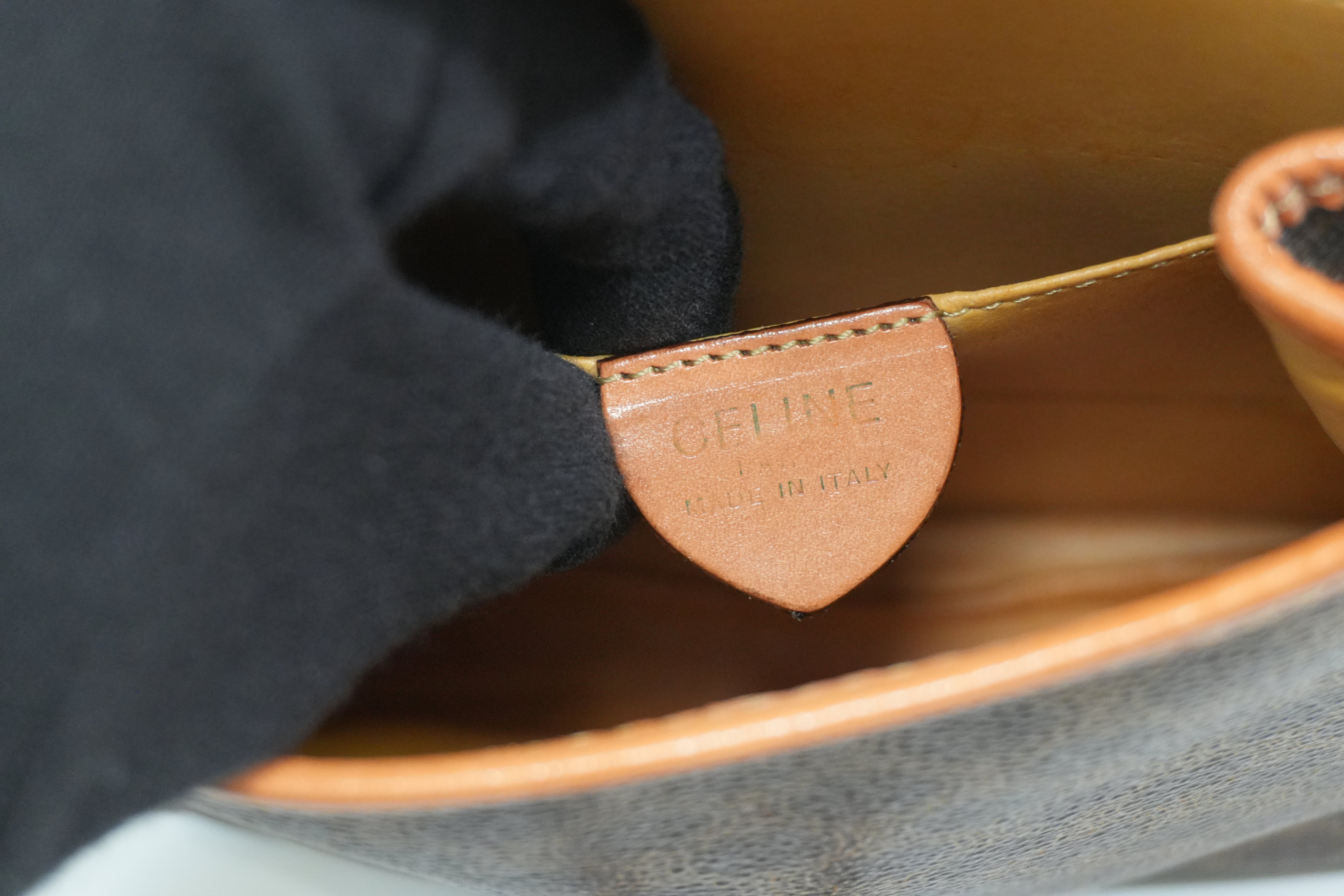 Pre-owned Celine Macadam Shoulder Bag Brown