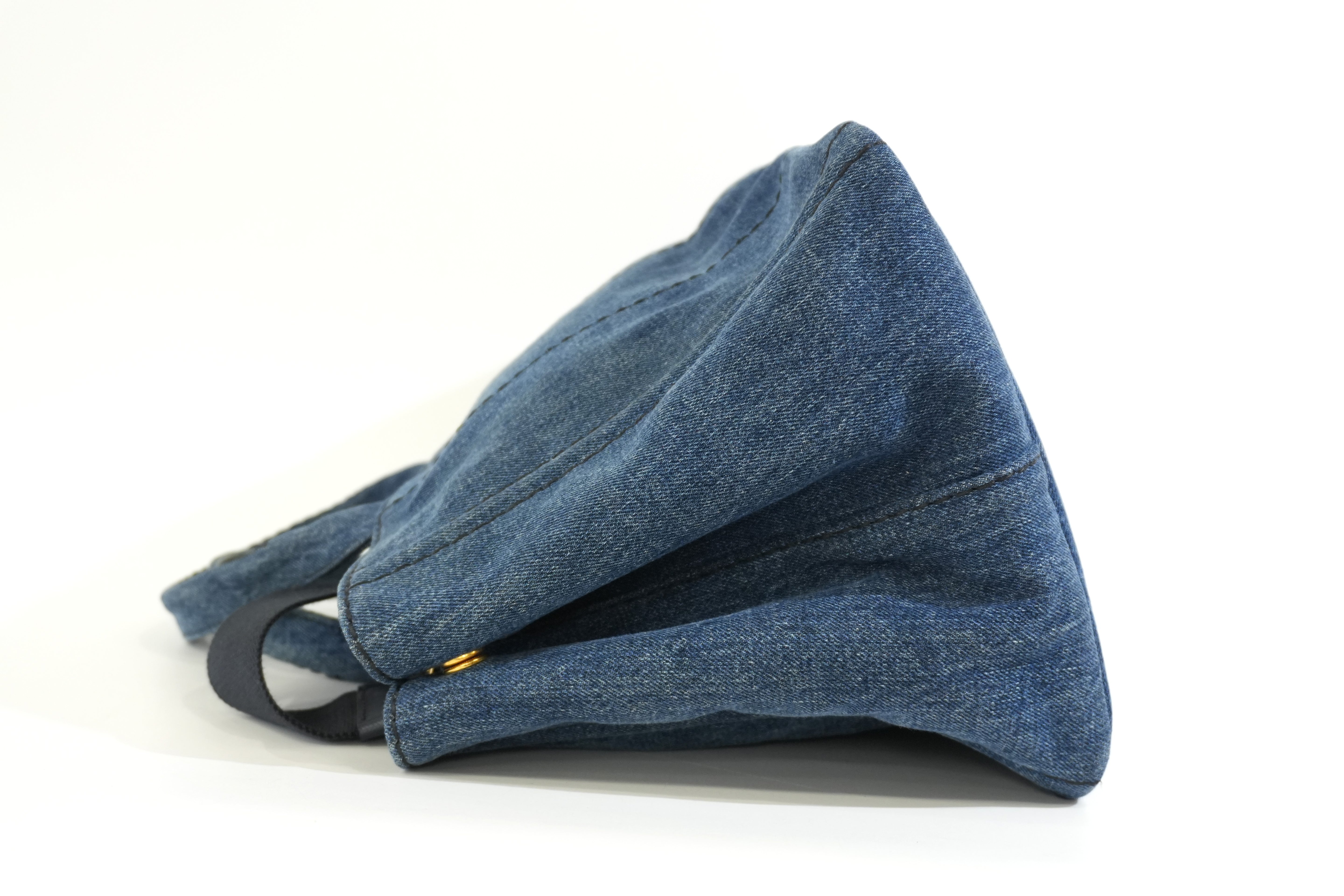 Pre-owned Prada Two Way Canapa Shoulder Bag Denim