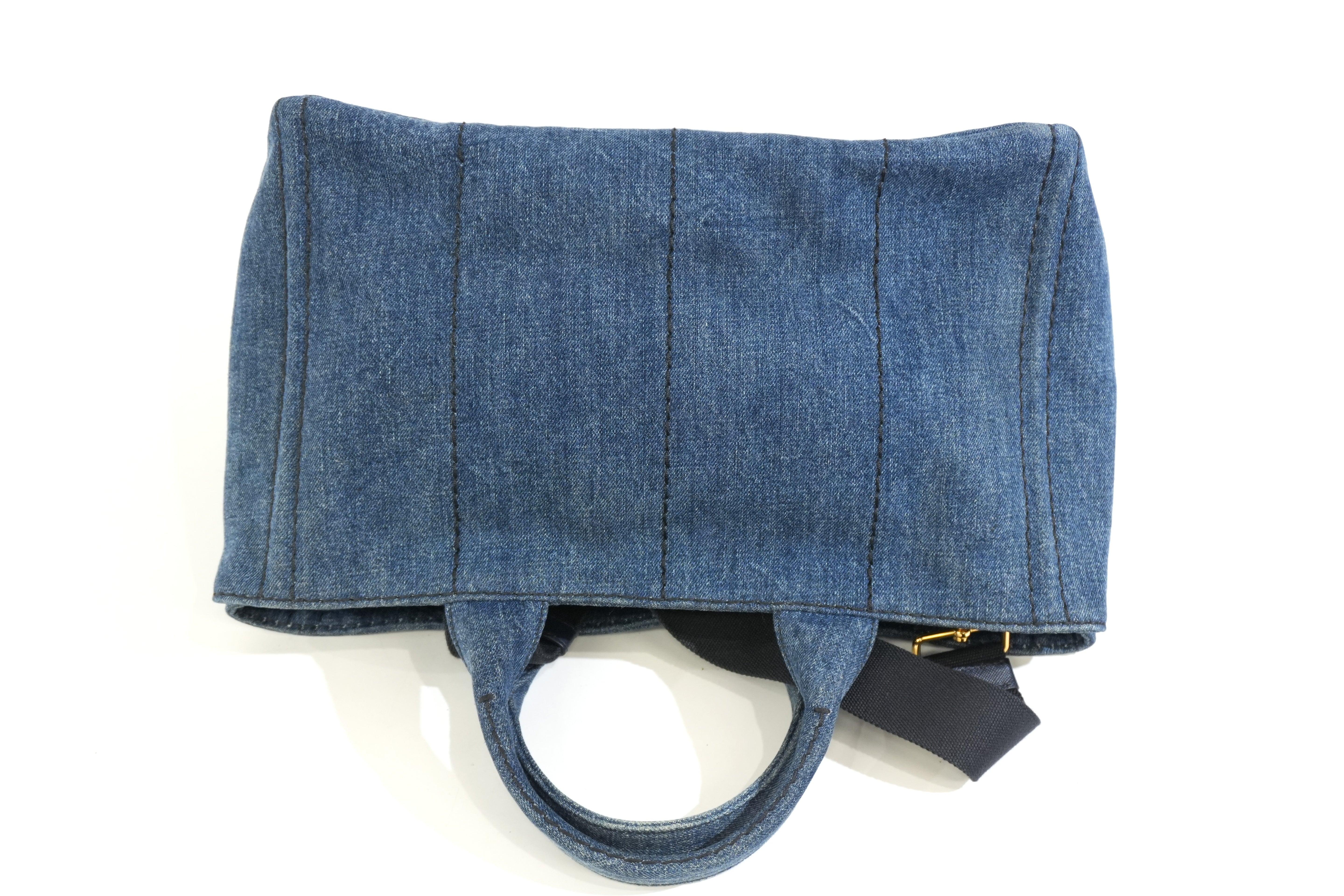 Pre-owned Prada Two Way Canapa Shoulder Bag Denim