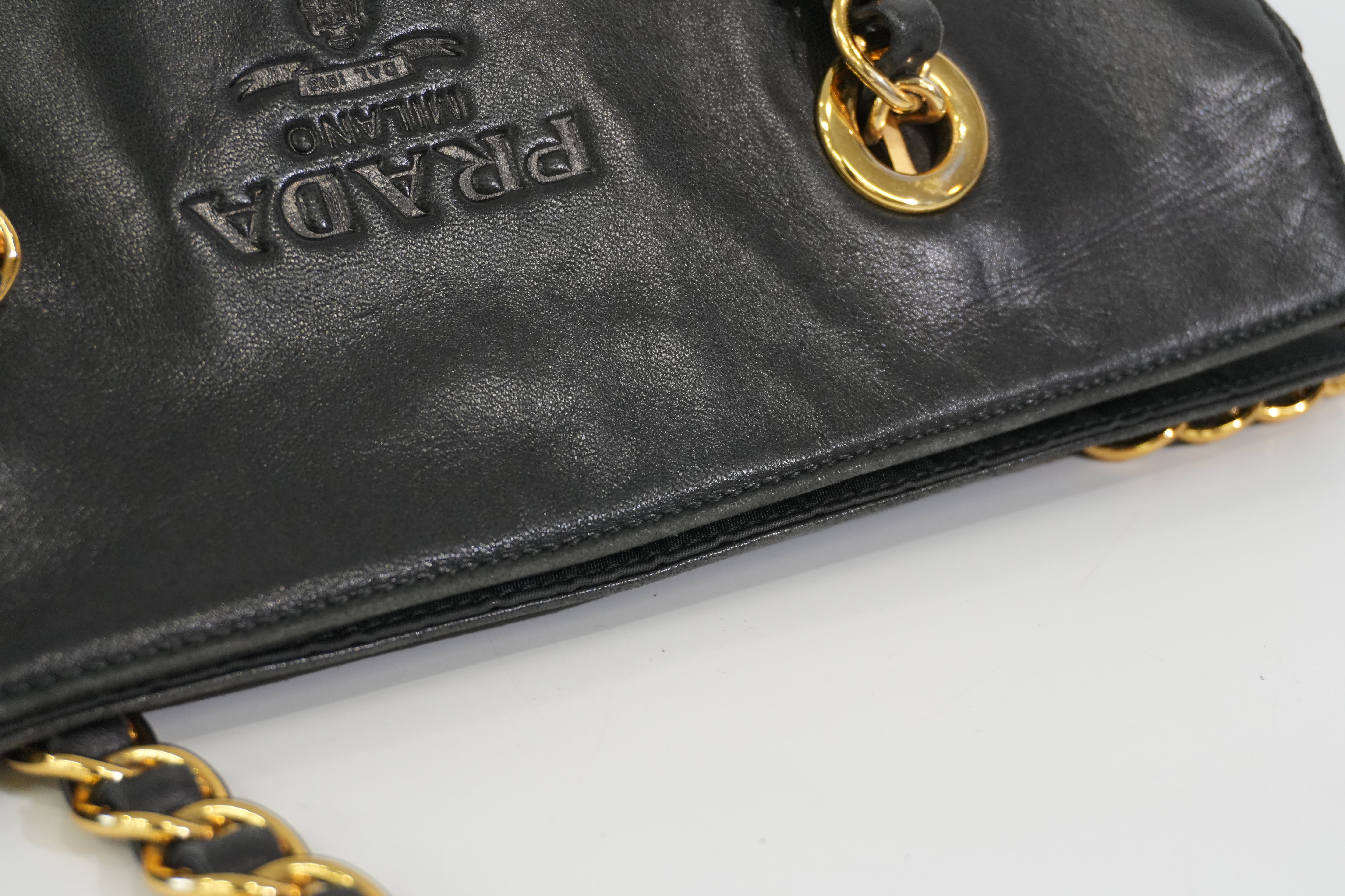 Pre-owned Prada Chain Shoulder Bag Black